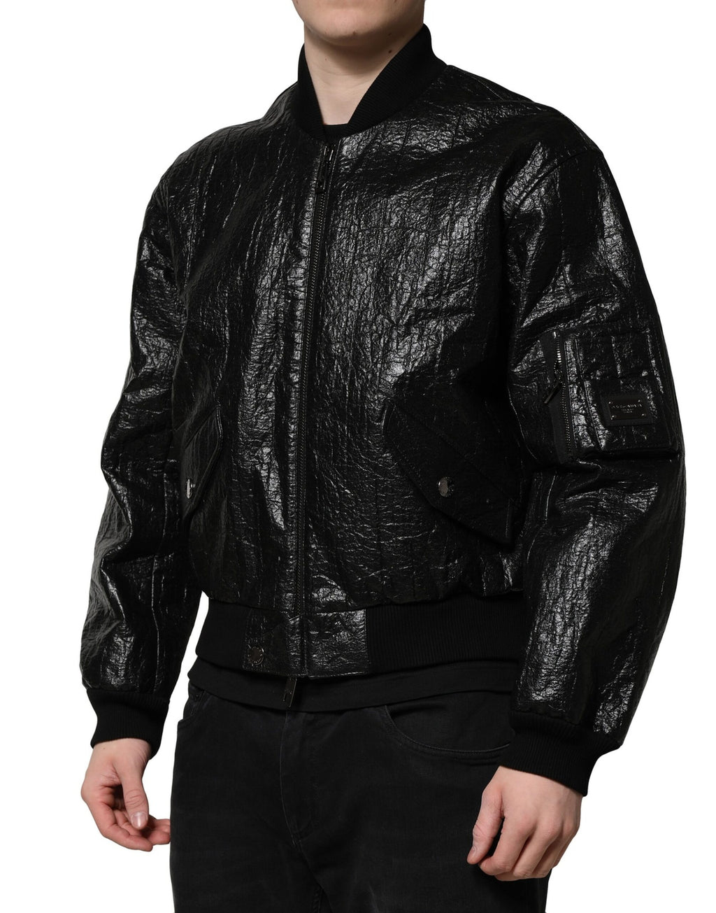Dolce & Gabbana Black Bomber for Men detail view
