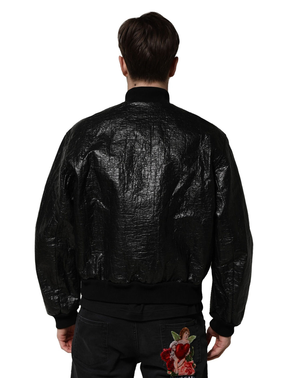 Dolce & Gabbana Black Bomber for Men side view