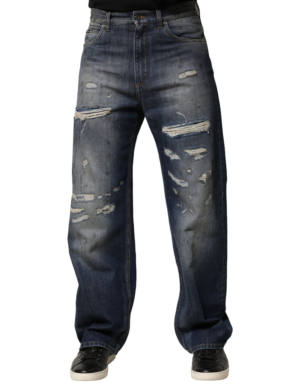 Dolce & Gabbana Blue Straight Leg Jeans for Men