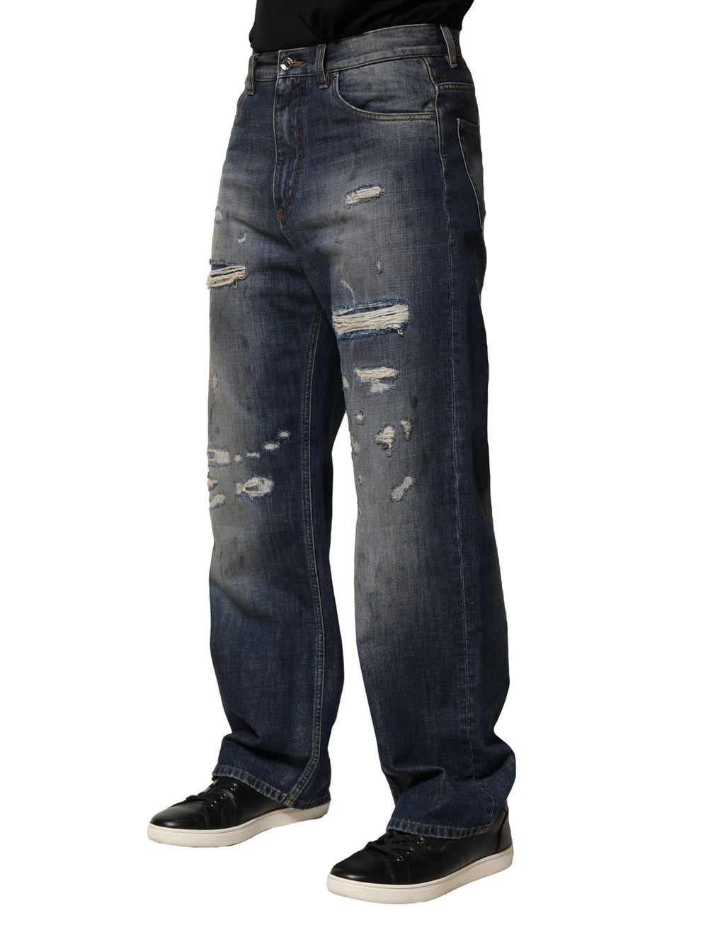 Dolce & Gabbana Blue Straight Leg Jeans for Men detail view