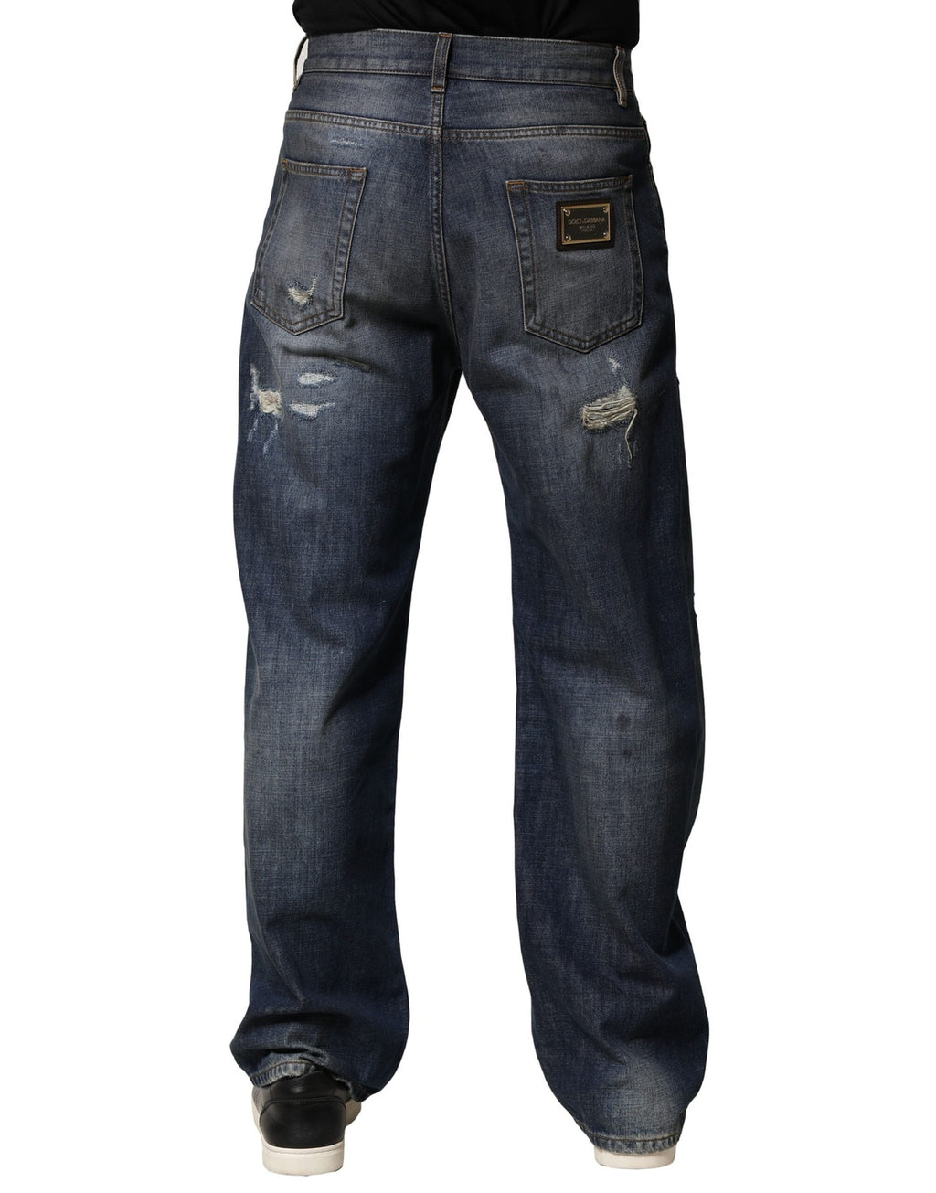 Dolce & Gabbana Blue Straight Leg Jeans for Men side view