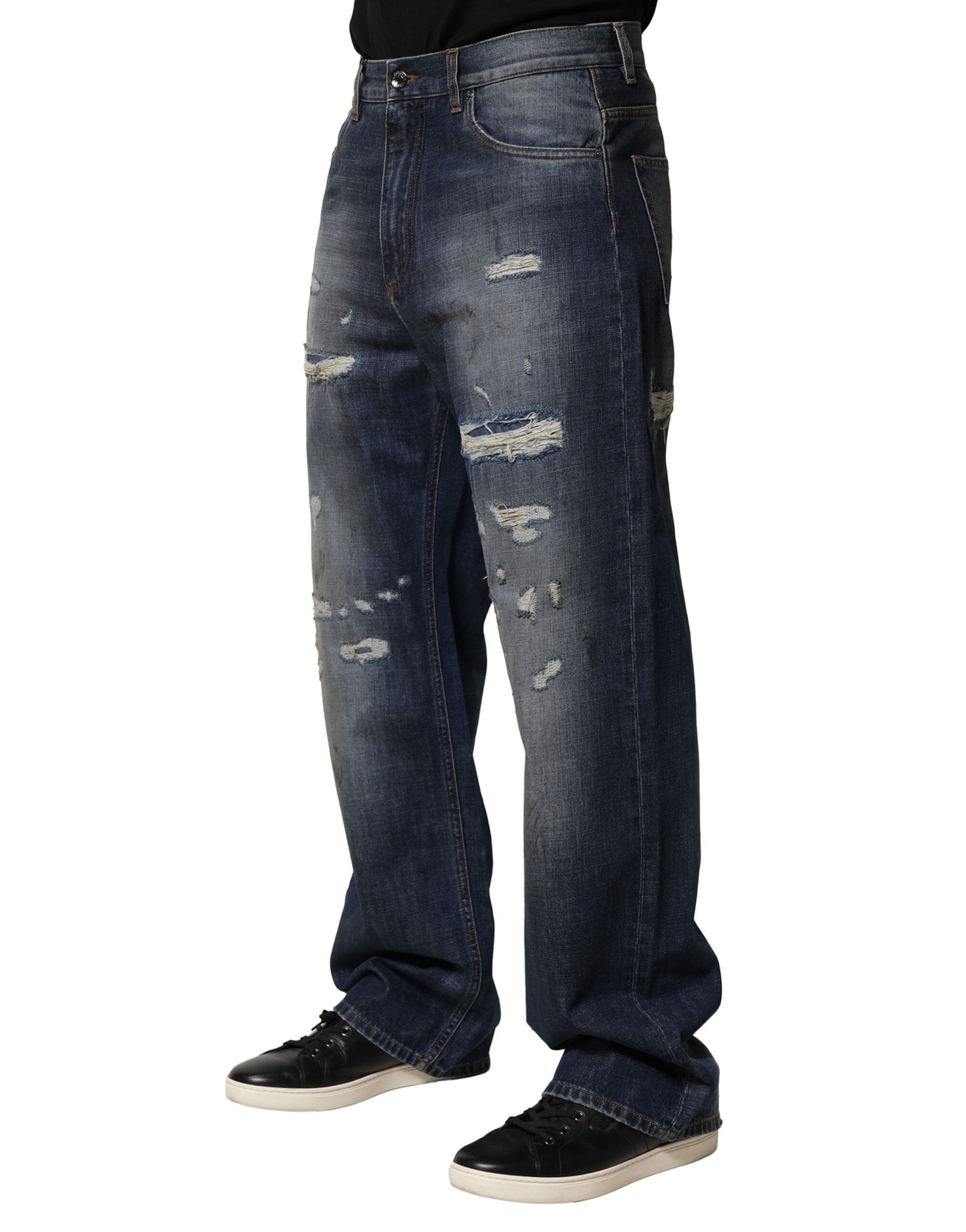 Dolce & Gabbana Blue Straight Leg Jeans for Men detail view