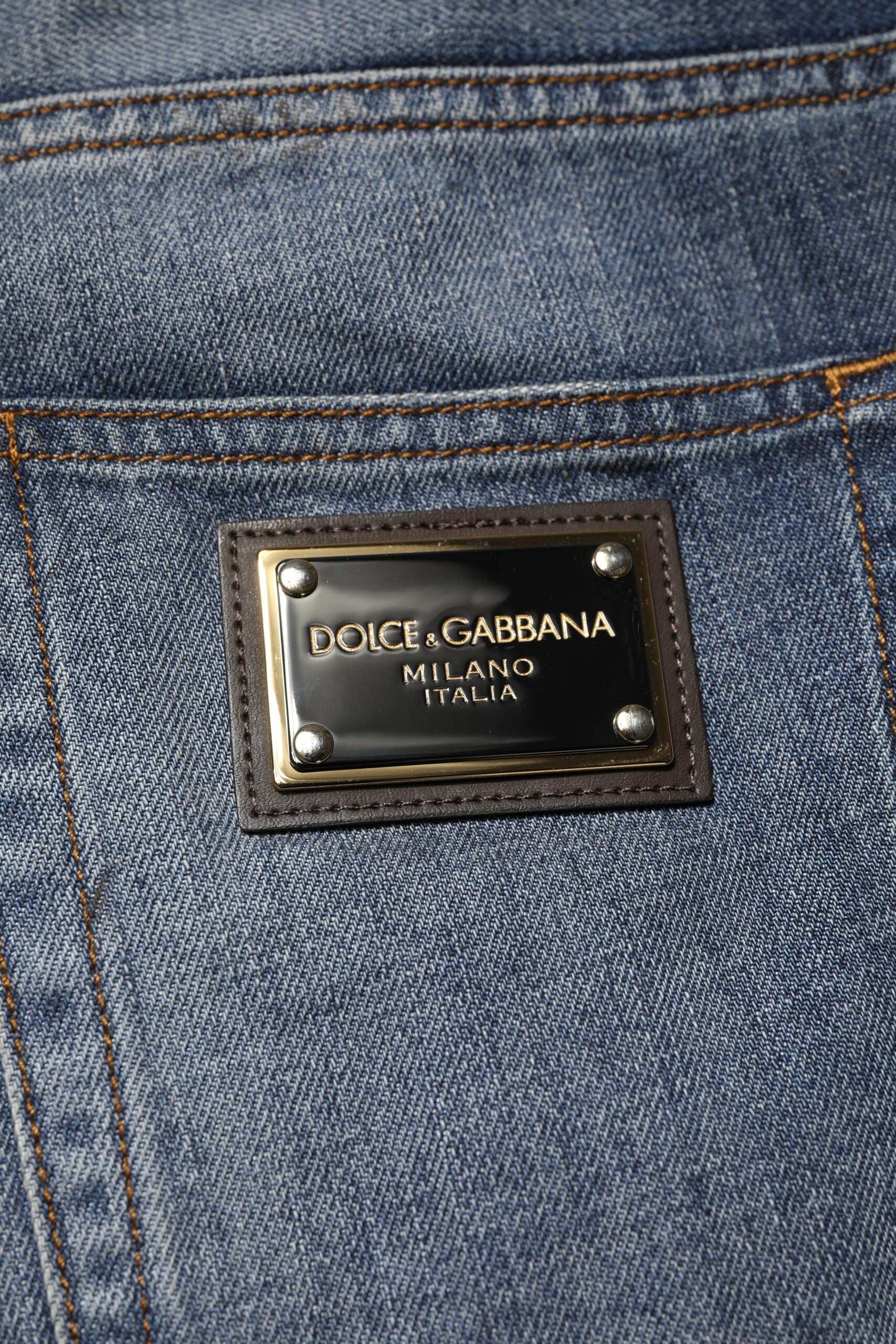 Dolce & Gabbana Blue Straight Leg Jeans for Men additional view