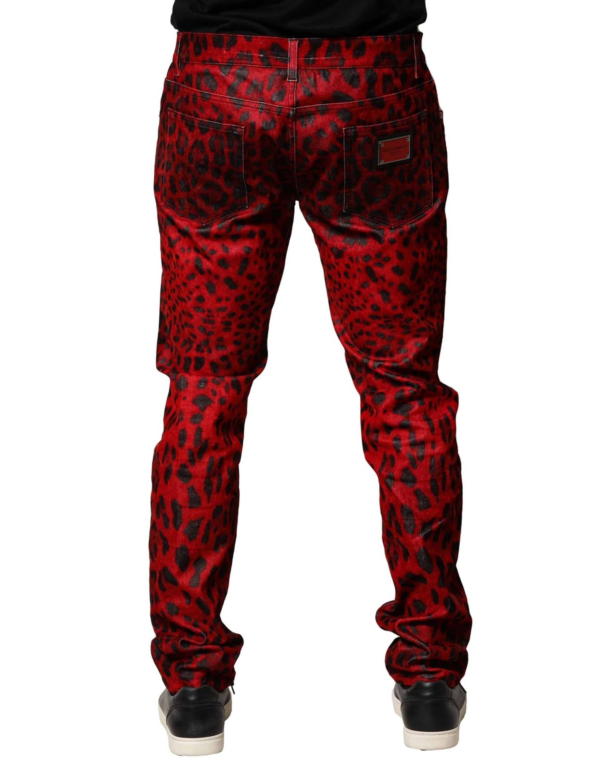 Dolce & Gabbana Red Skinny Jeans for Men side view