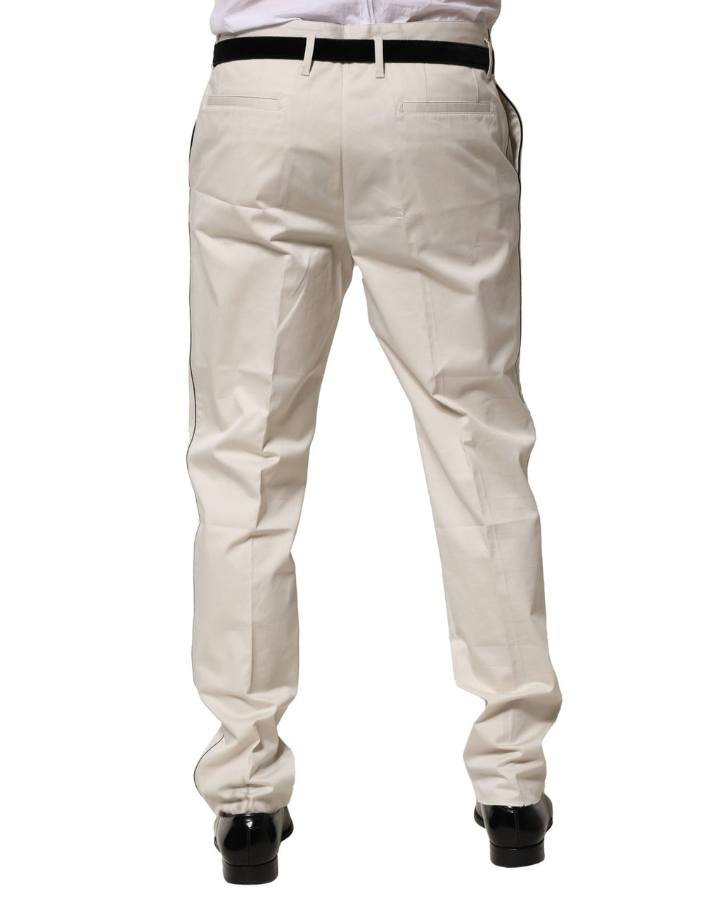 Robe en coton blanc Dolce & Gabbana Pantalon habillé ajusté