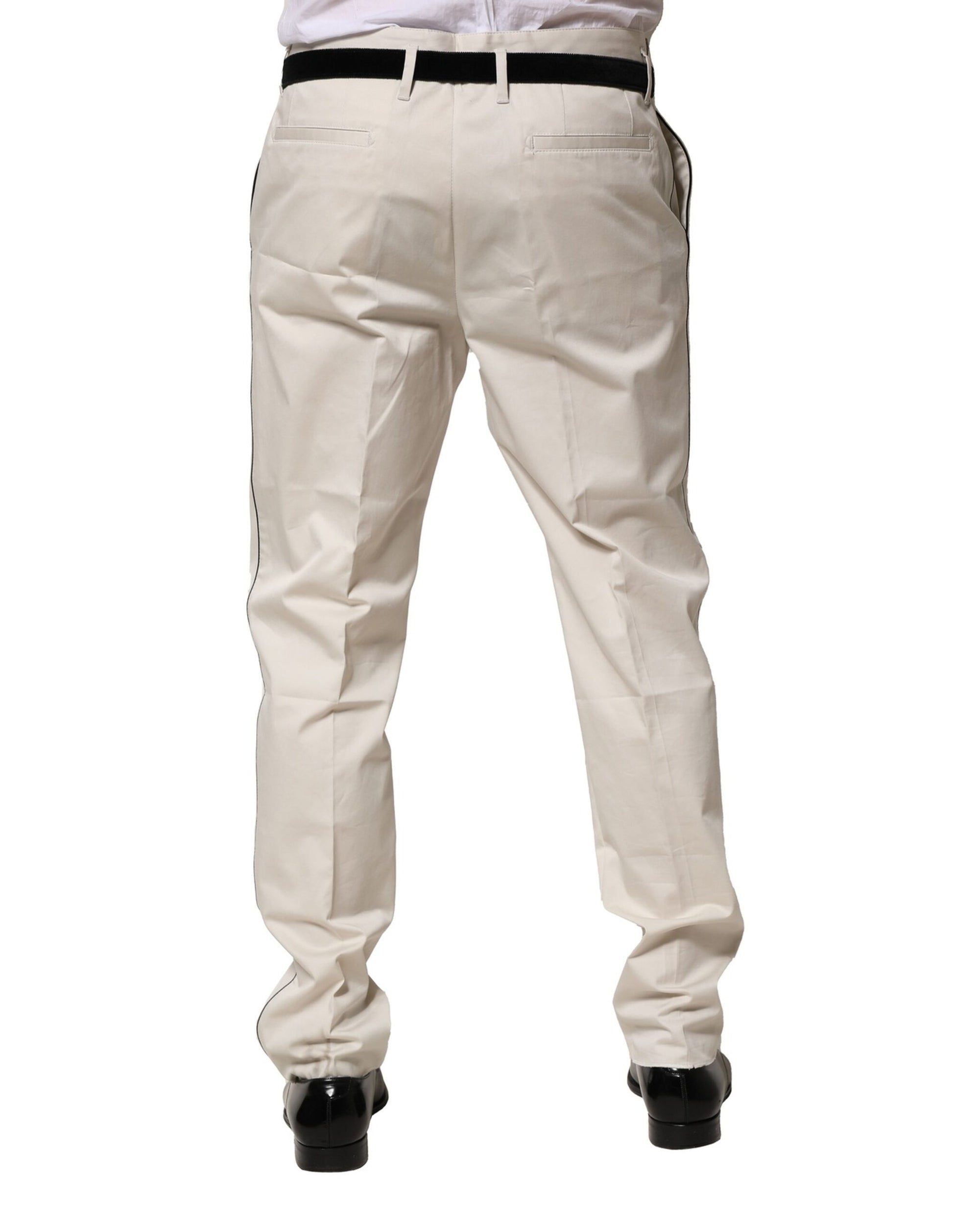 Robe en coton blanc Dolce & Gabbana Pantalon habillé ajusté