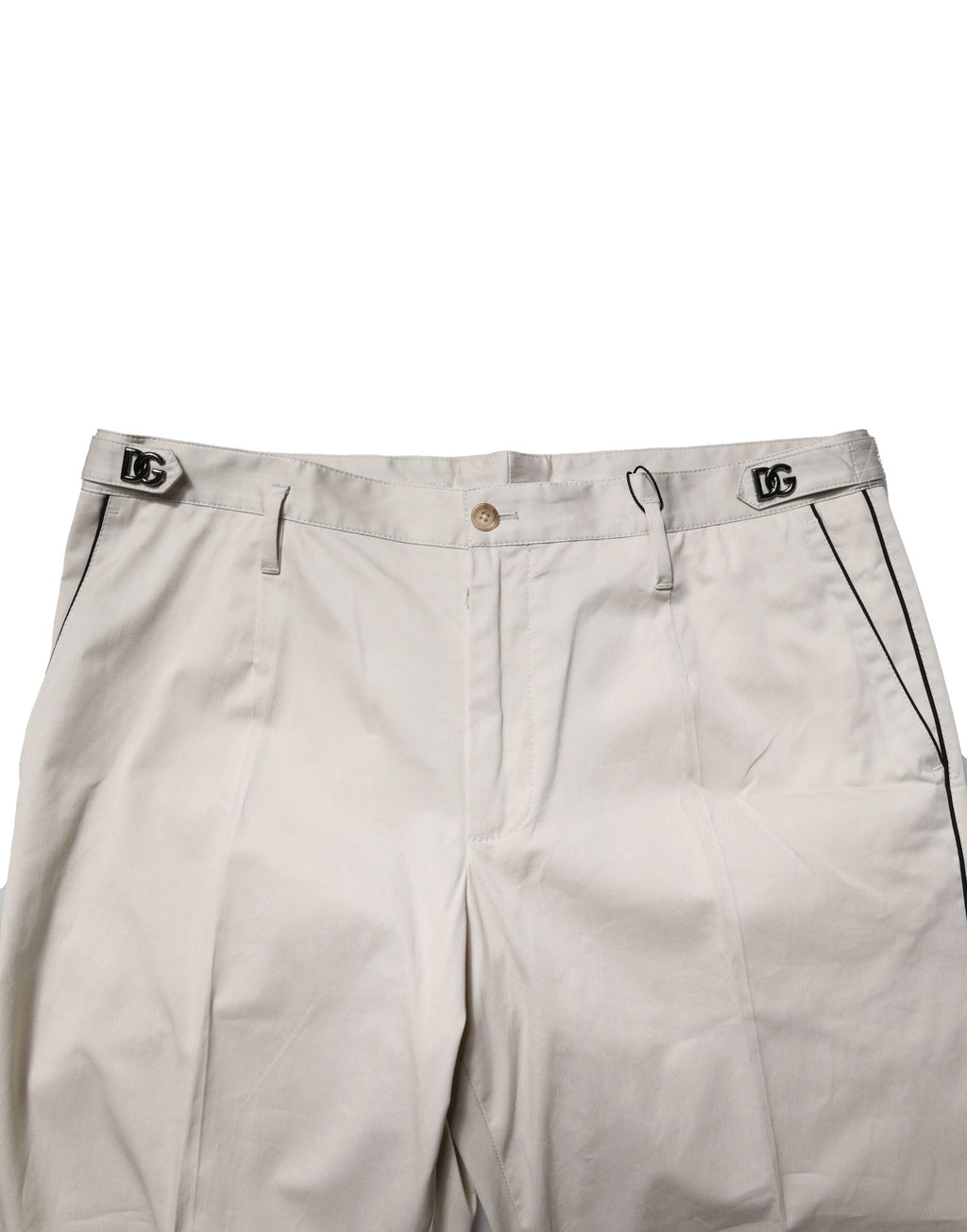 Robe en coton blanc Dolce & Gabbana Pantalon habillé ajusté