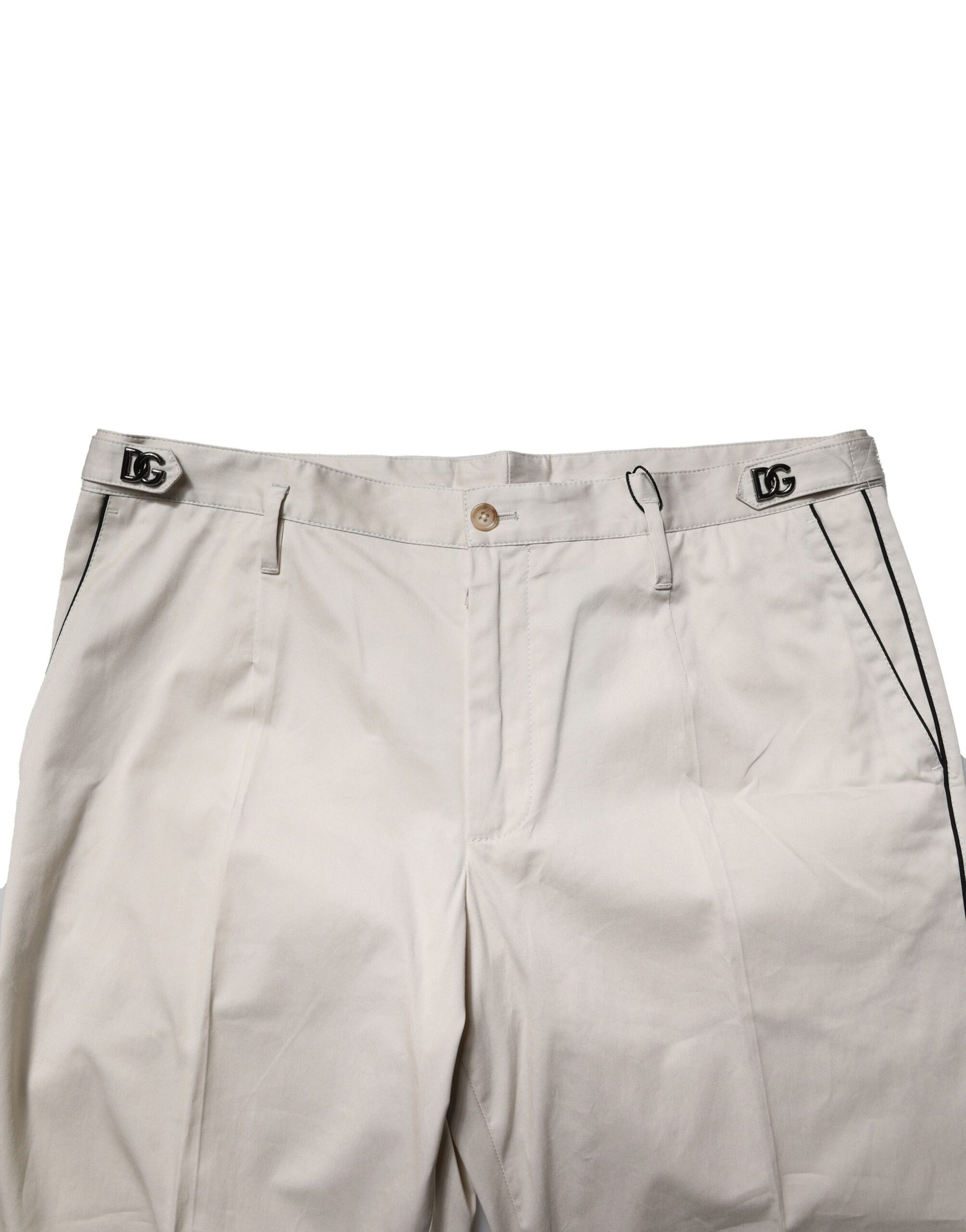 Robe en coton blanc Dolce & Gabbana Pantalon habillé ajusté