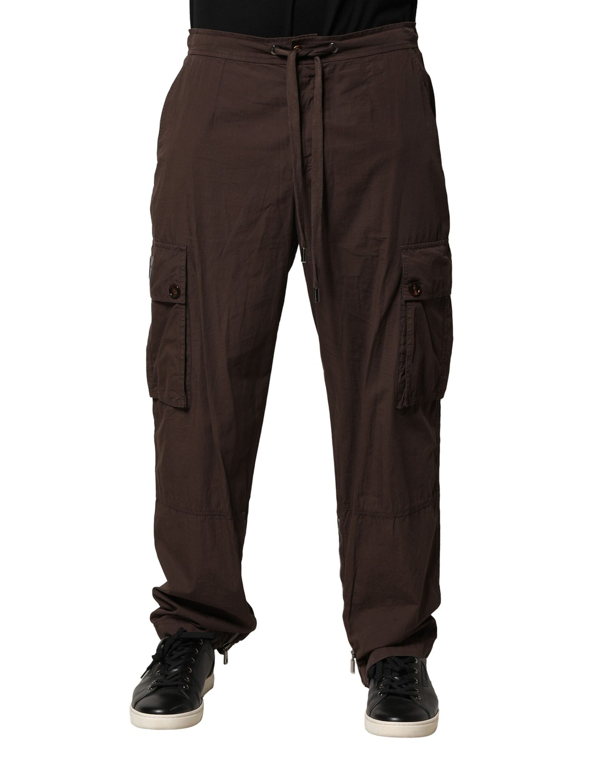 Pantalon de survêtement cargo en coton marron Dolce & Gabbana pour homme