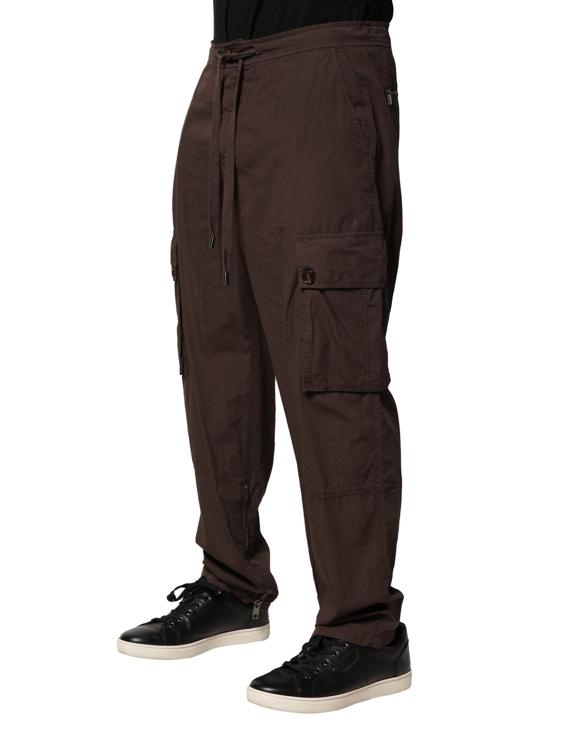 Pantalon de survêtement cargo en coton marron Dolce & Gabbana pour homme