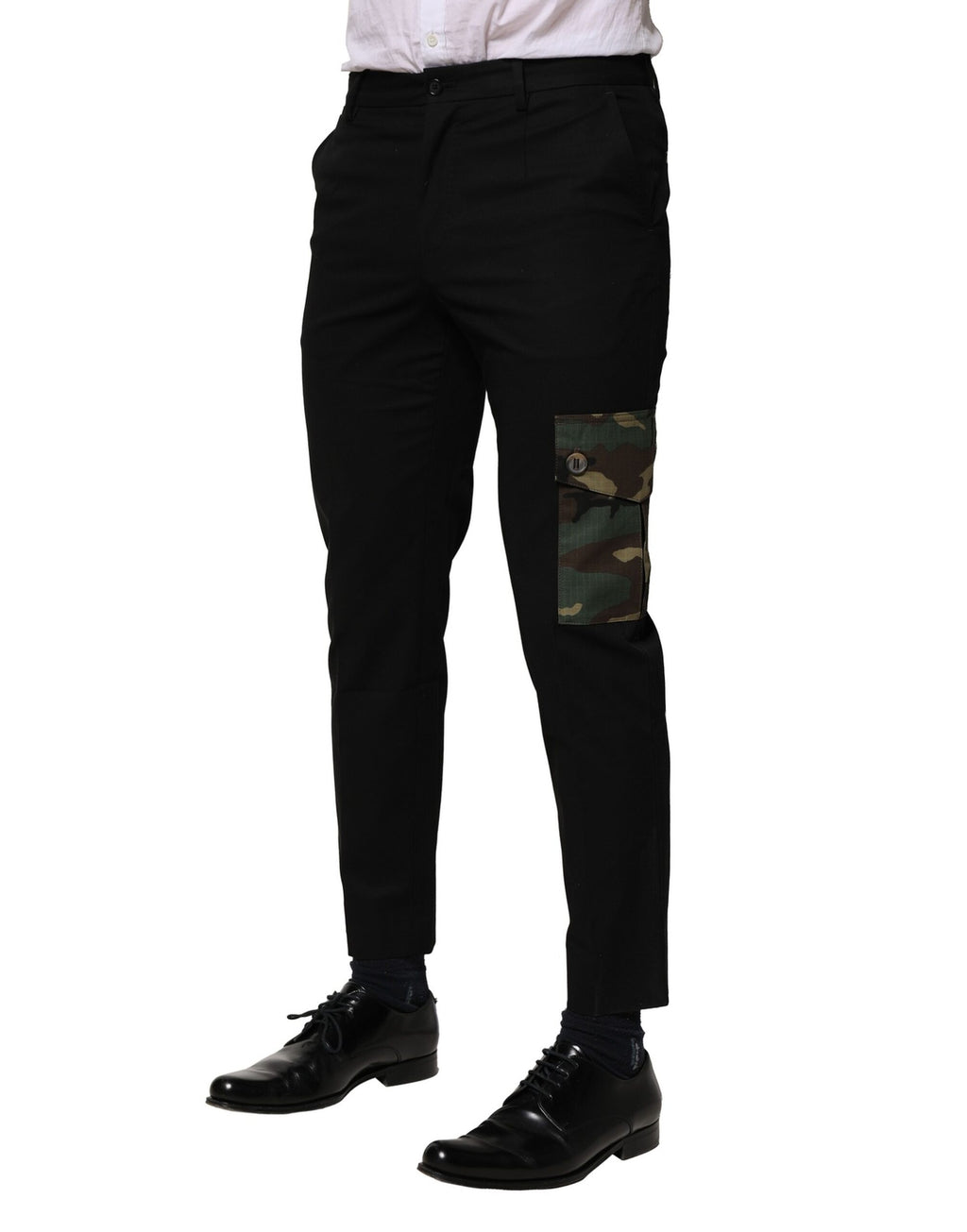Dolce & Gabbana Black Cargo Pants for Men detail view