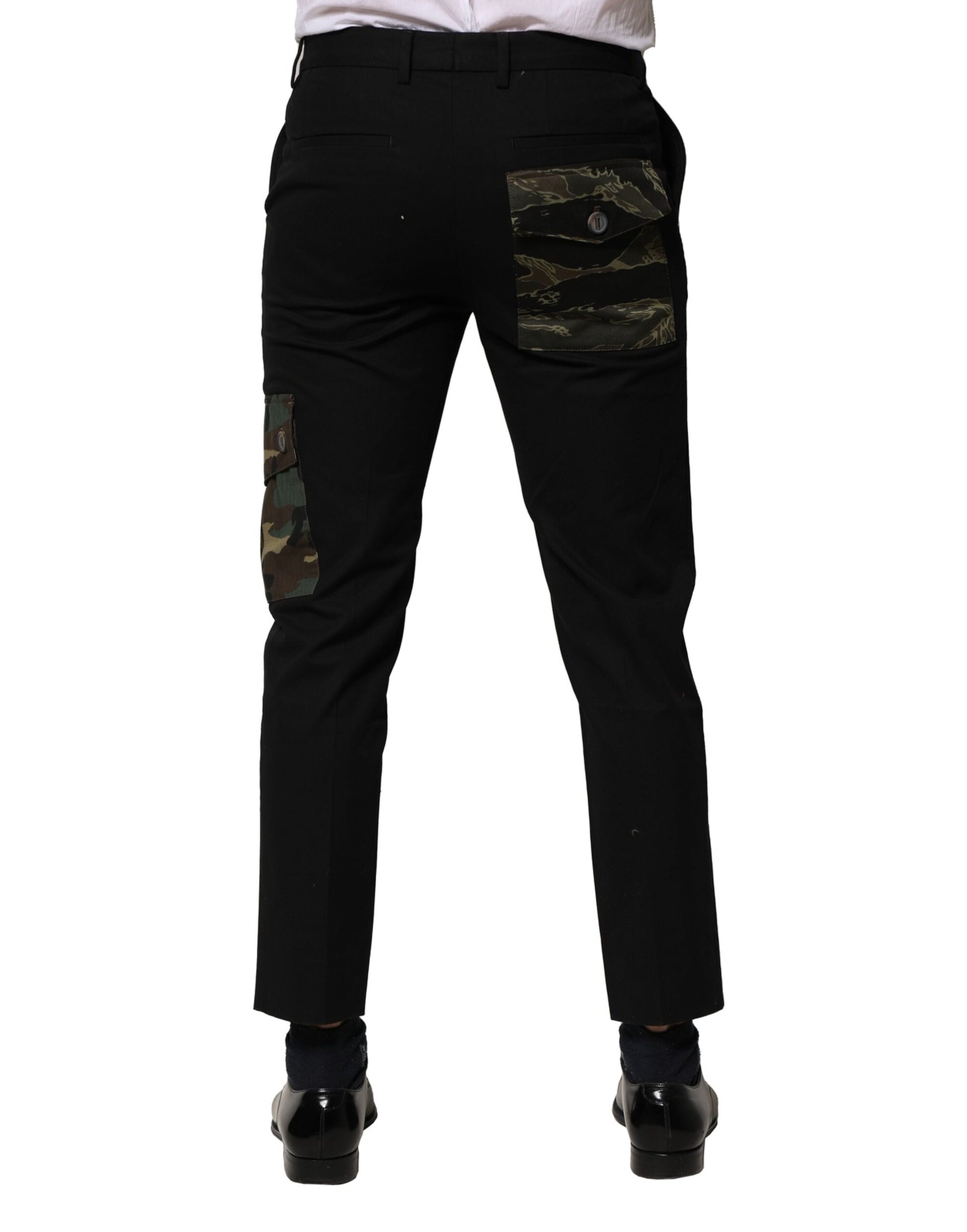 Dolce & Gabbana Black Cargo Pants for Men side view
