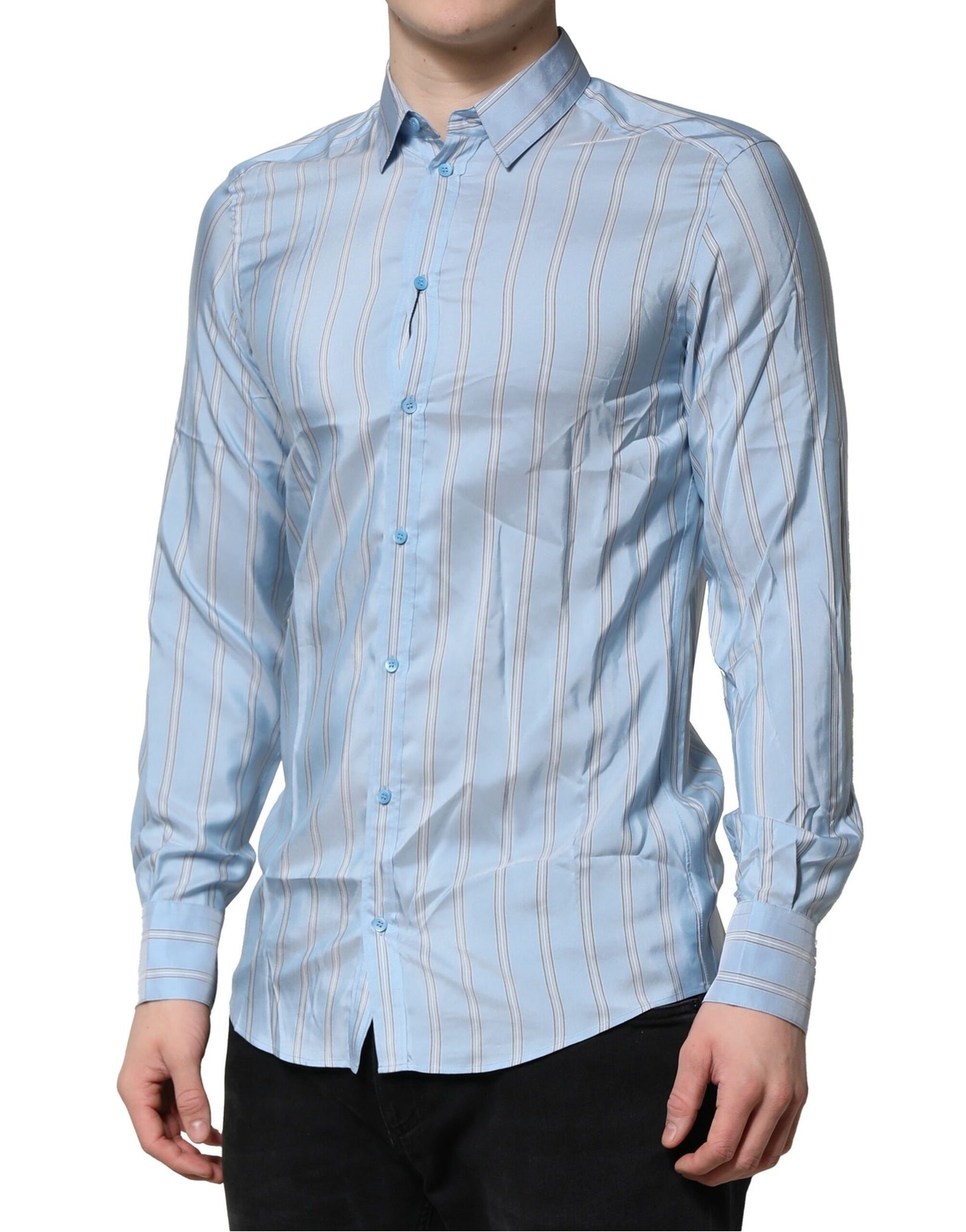 Dolce & Gabbana Blue Dress Shirt for Men detail view