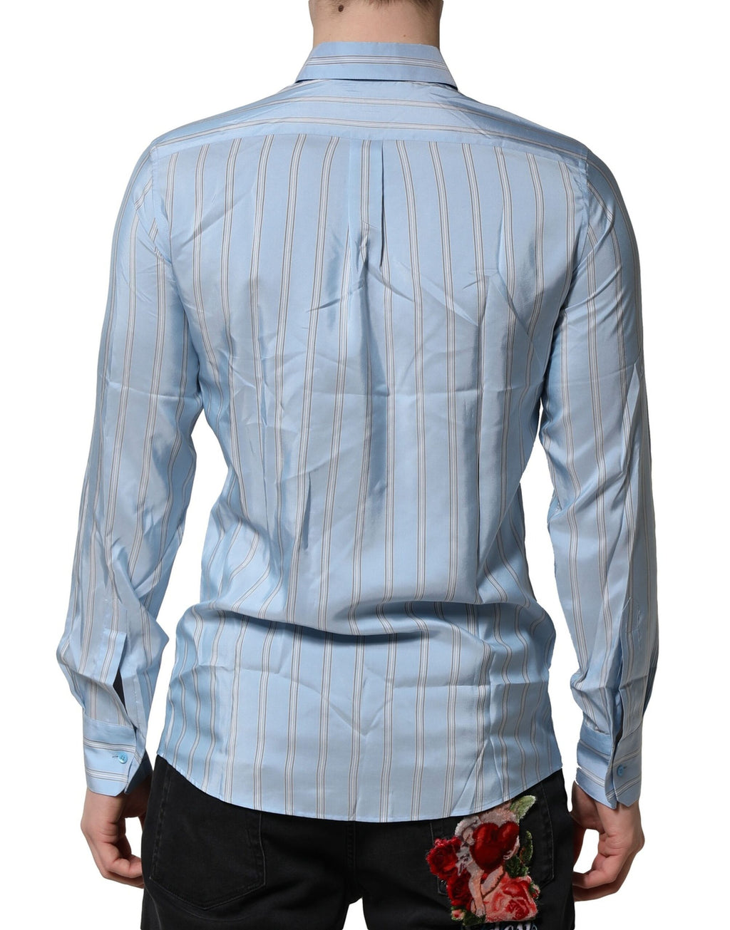 Dolce & Gabbana Blue Dress Shirt for Men side view