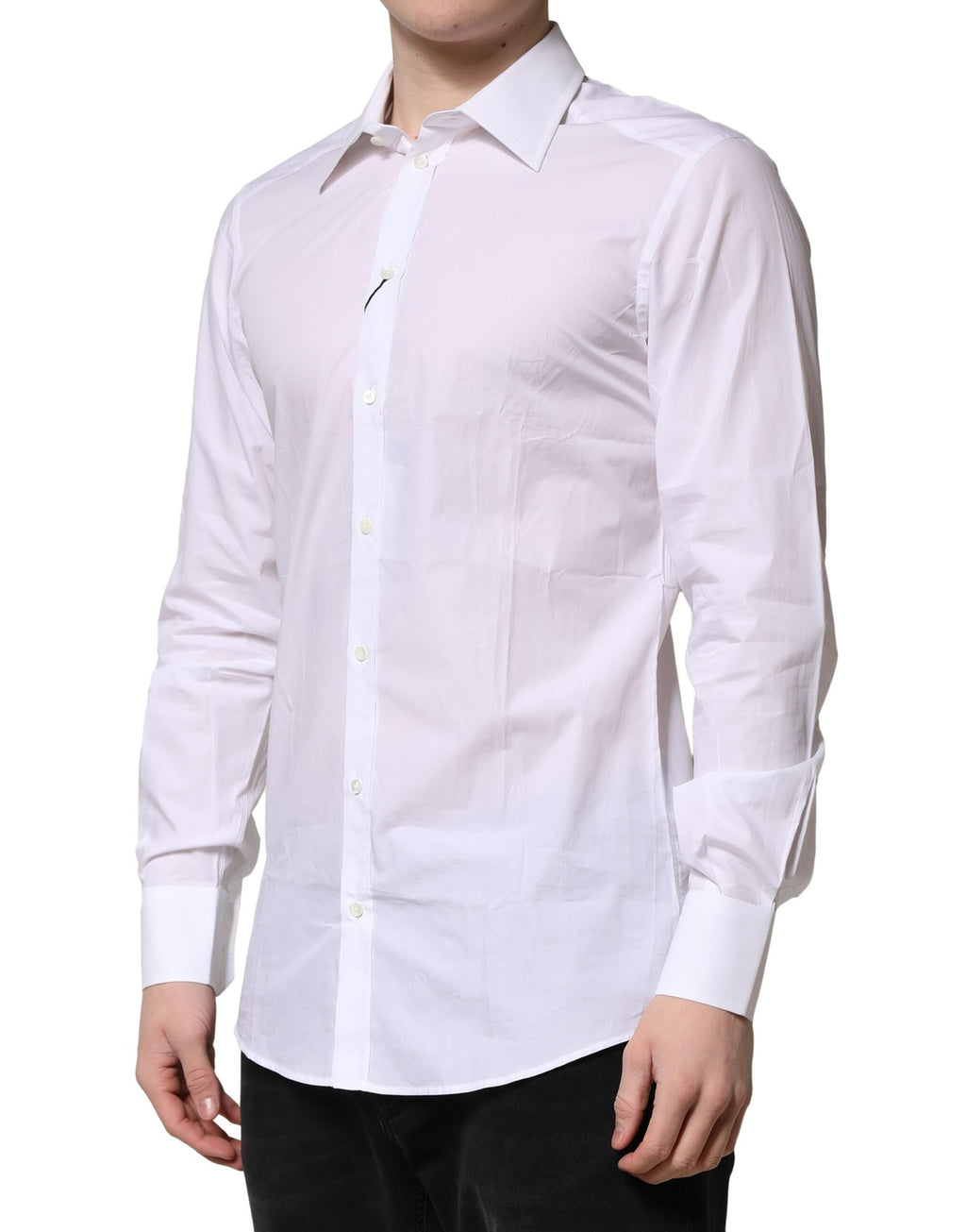 Chemise de cérémonie Dolce & Gabbana en coton blanc à manches longues DORÉE