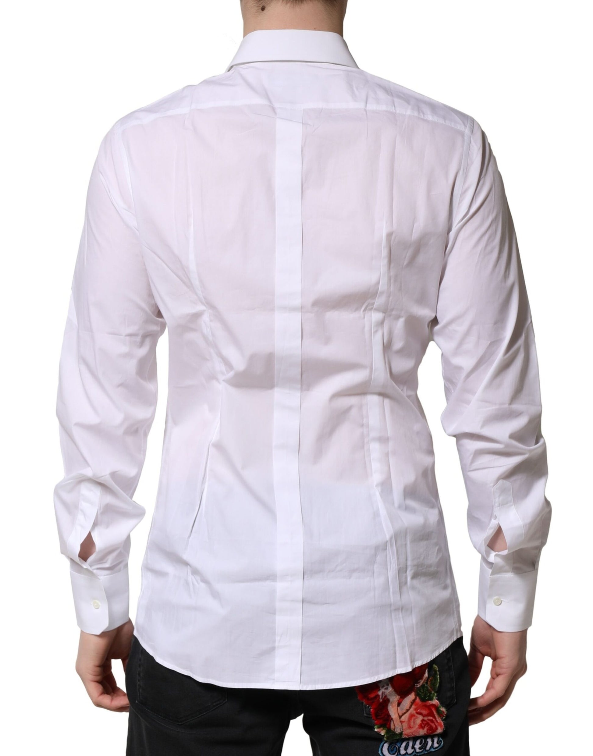 Chemise de cérémonie Dolce & Gabbana en coton blanc à manches longues DORÉE