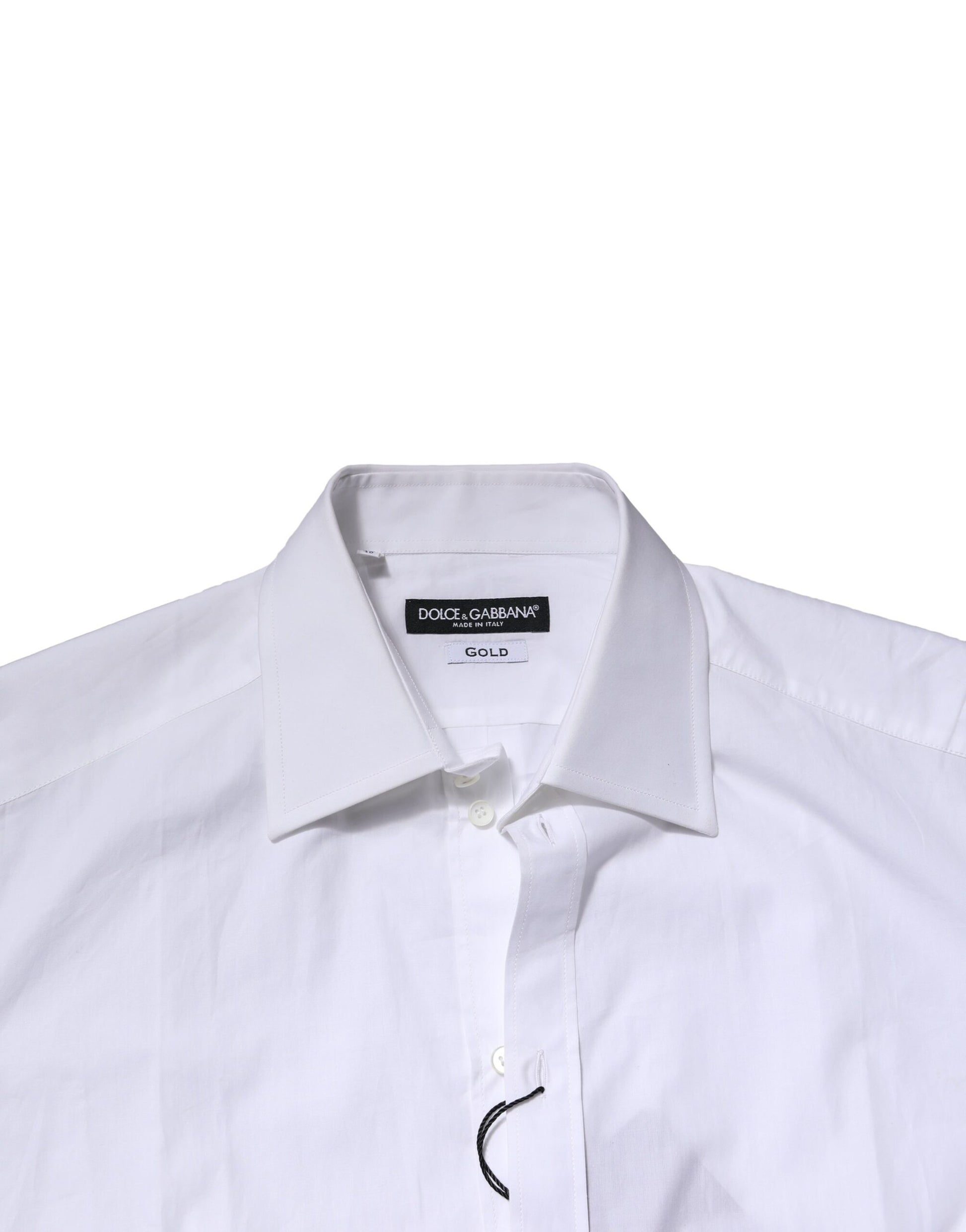 Chemise de cérémonie Dolce & Gabbana en coton blanc à manches longues DORÉE