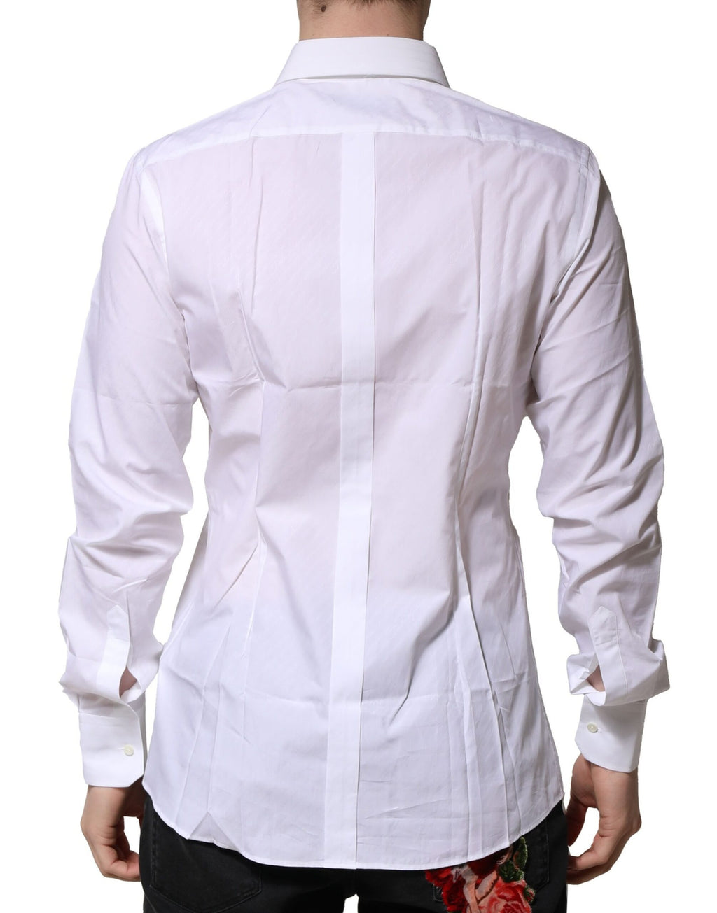 Chemise Habillée Manches Longues Dolce & Gabbana GOLD en Coton Blanc