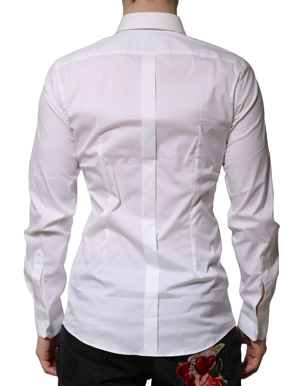 Chemise Habillée Manches Longues Dolce & Gabbana GOLD en Coton Blanc