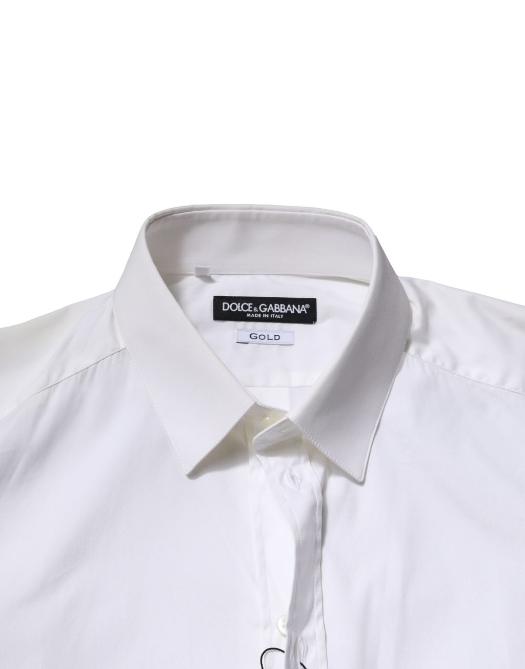 Chemise Habillée Manches Longues Dolce & Gabbana GOLD en Coton Blanc