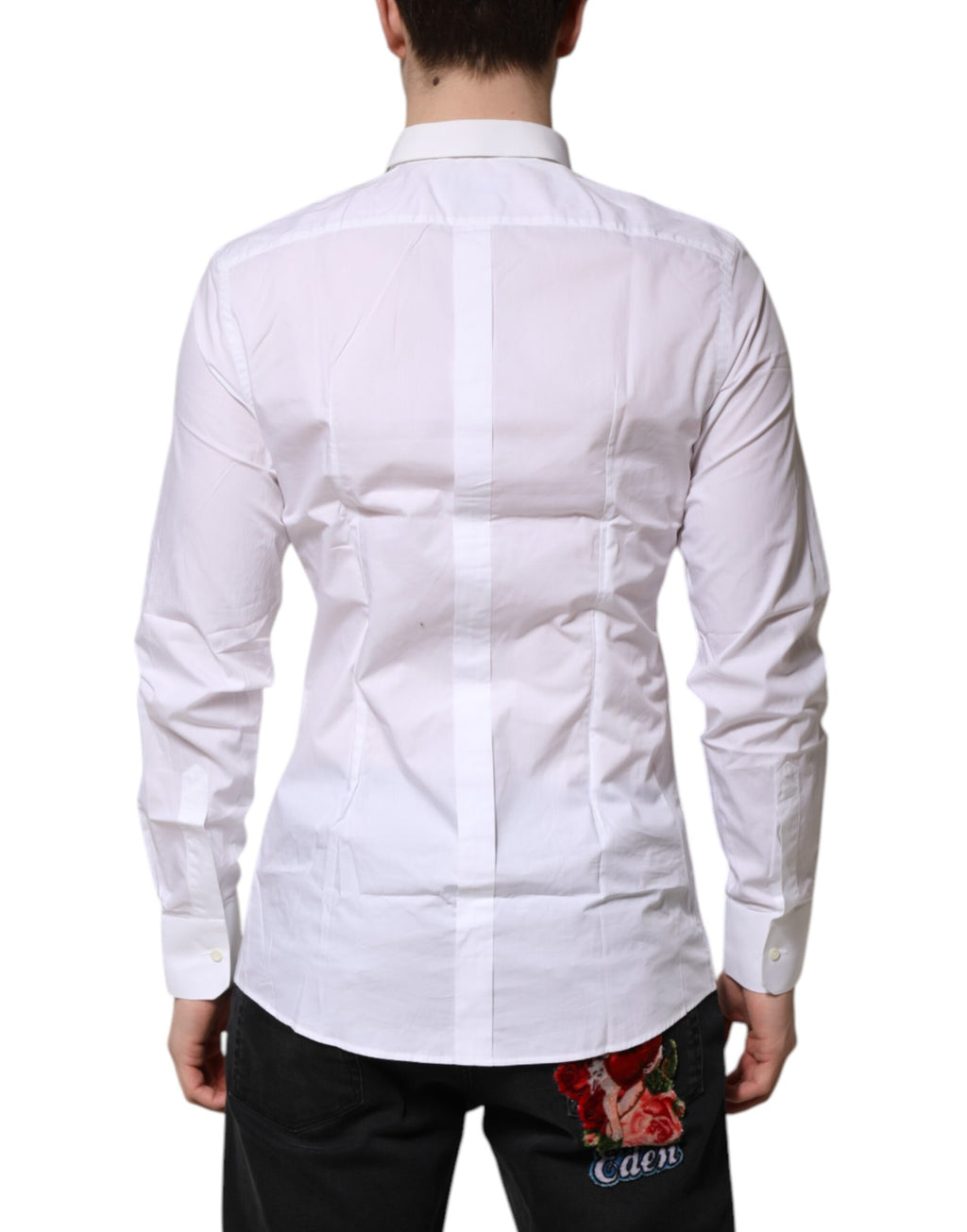 Chemise Habillée Manches Longues Dolce & Gabbana GOLD en Coton Blanc