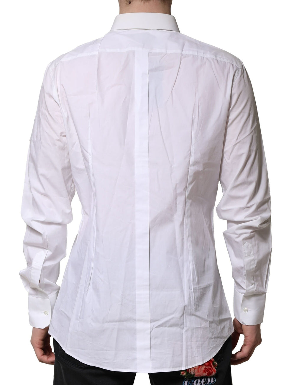 Chemise Habillée Manches Longues Dolce & Gabbana GOLD en Coton Blanc