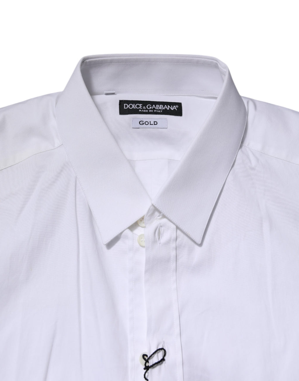Chemise Habillée Manches Longues Dolce & Gabbana GOLD en Coton Blanc
