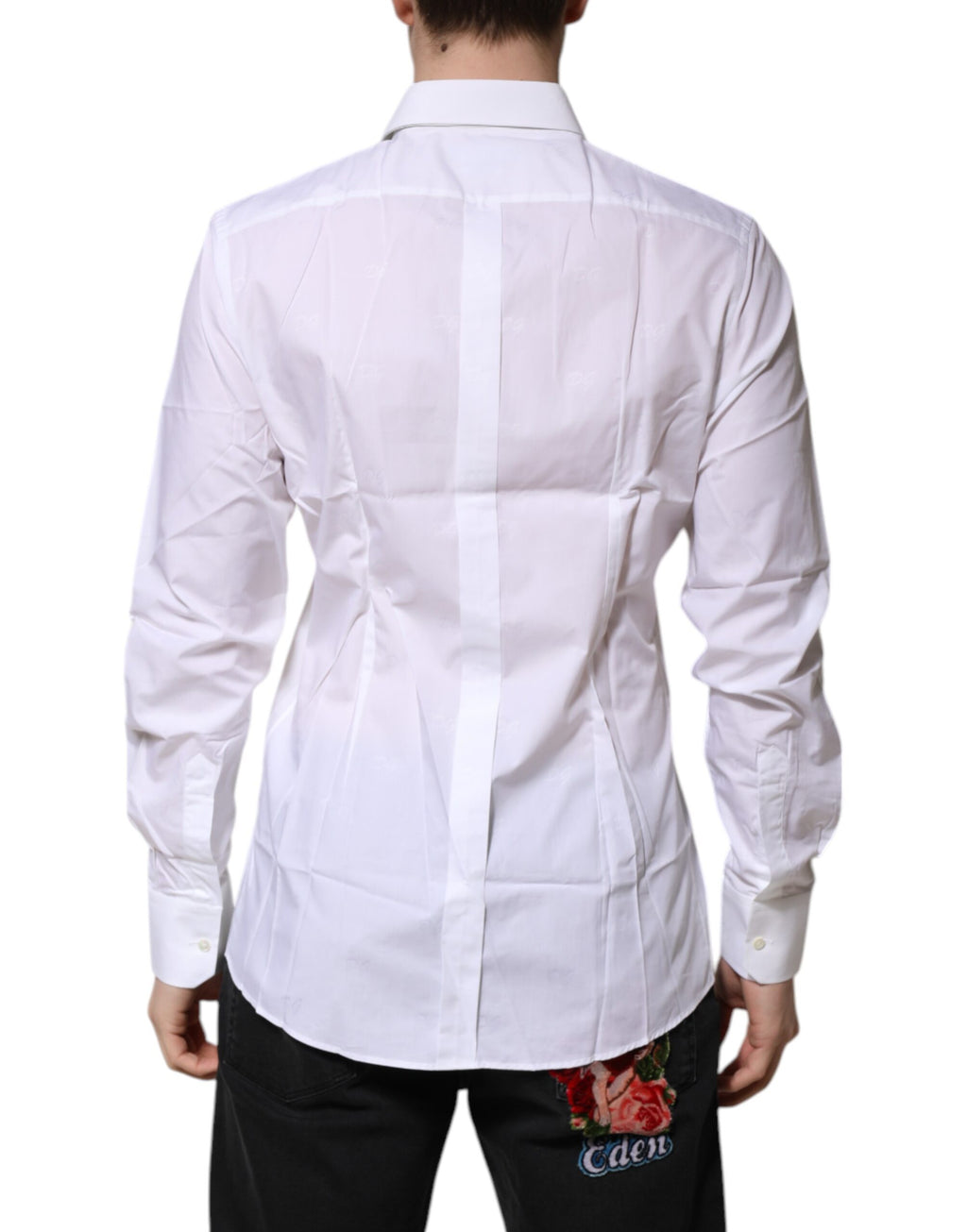 Chemise Habillée Manches Longues Dolce & Gabbana GOLD en Coton Blanc