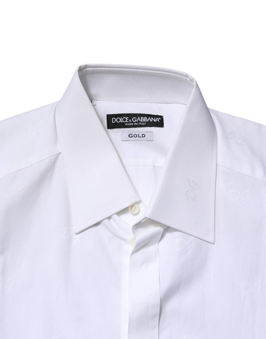 Chemise Habillée Manches Longues Dolce & Gabbana GOLD en Coton Blanc