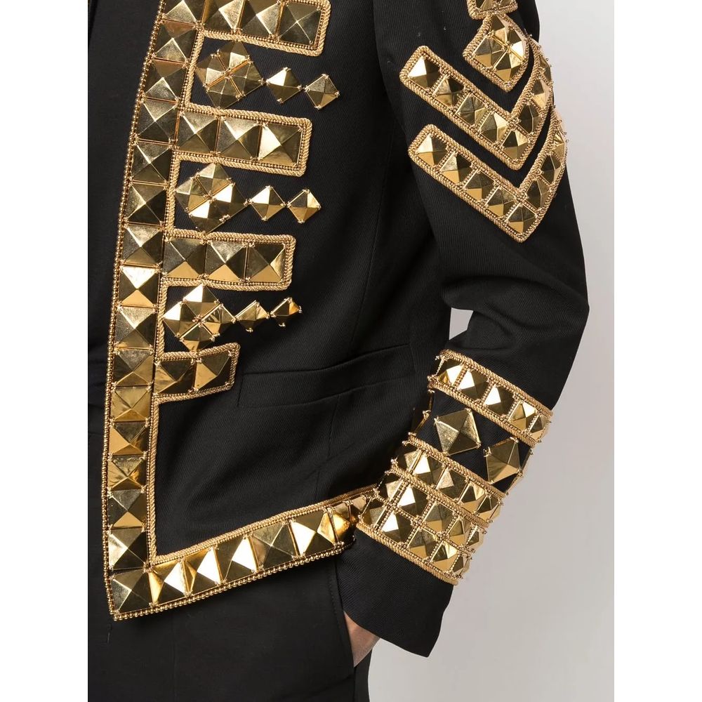 Balmain Schwarzer Acetat-Herrenblazer