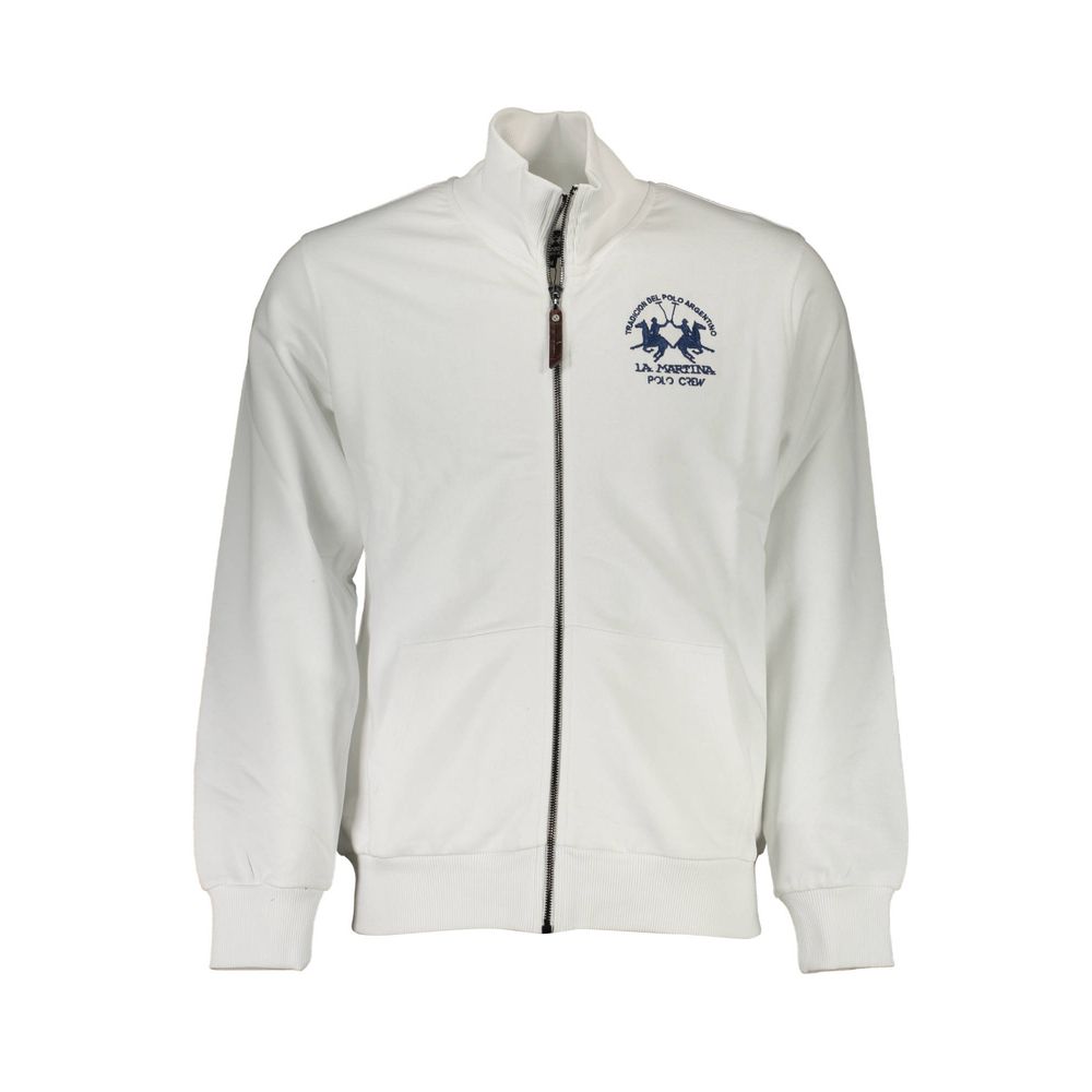Sweat-shirt en coton blanc La Martina pour homme