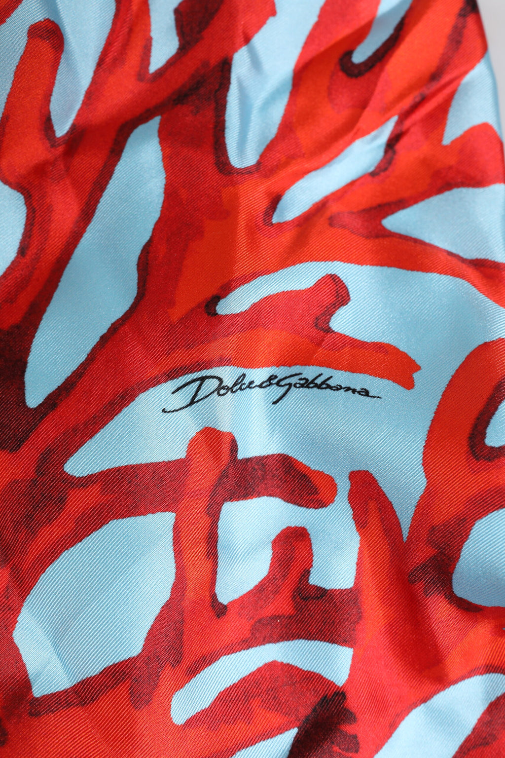 Dolce & Gabbana Manteau Robe Courte à Imprimé Corail Rouge et Bleu