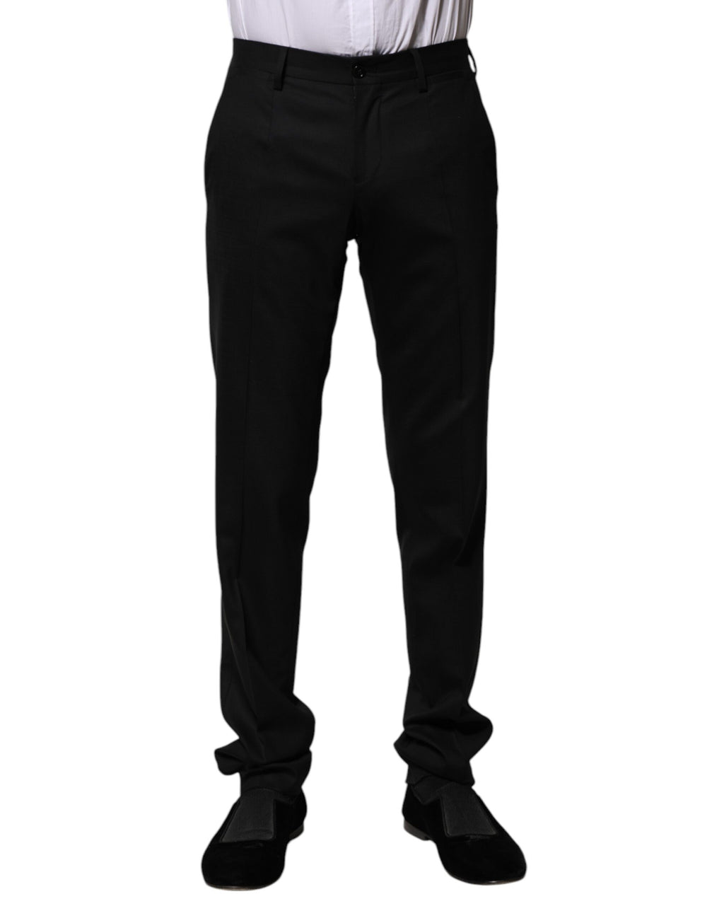 Pantalon de costume de cérémonie Dolce & Gabbana en laine noire