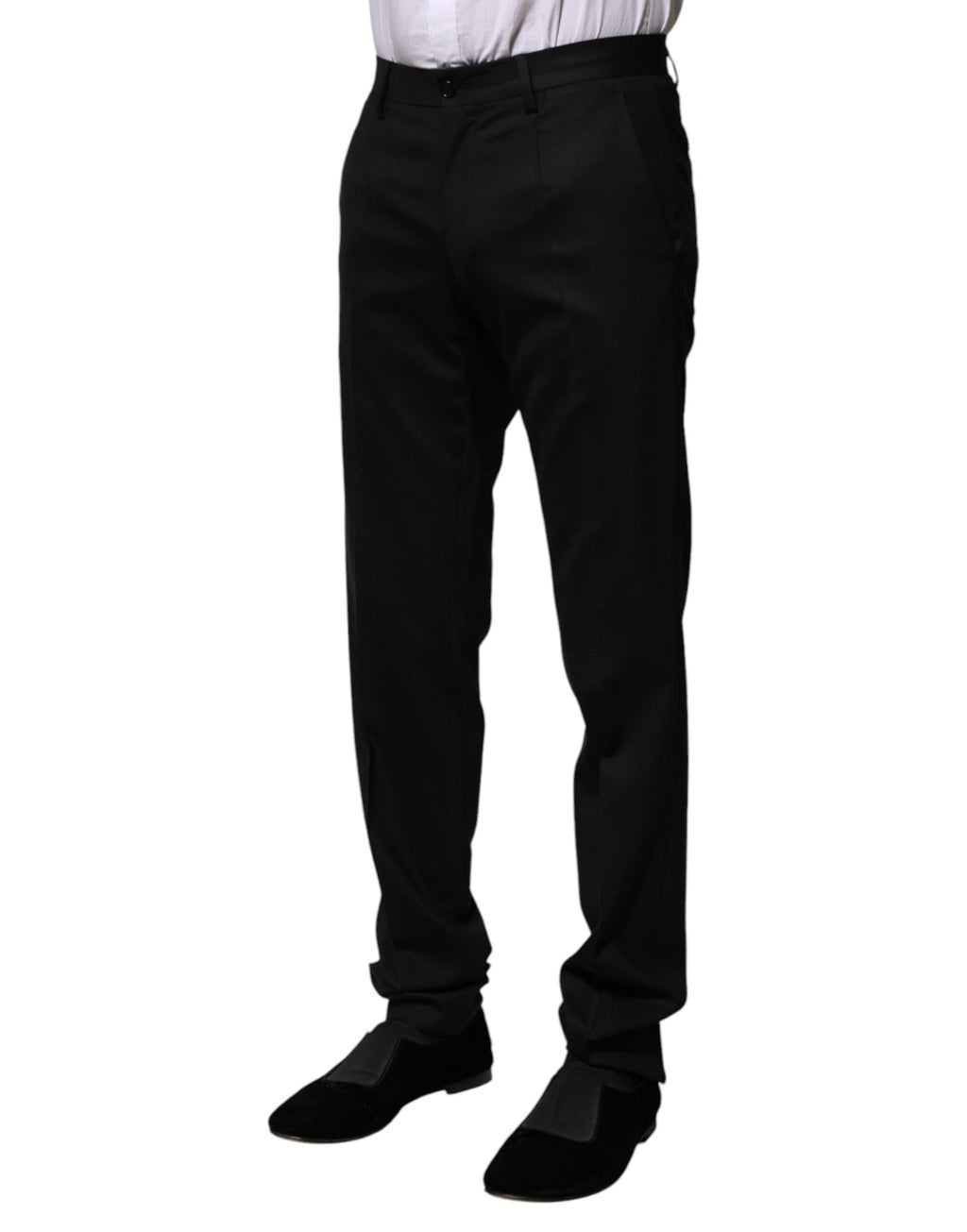 Pantalon de costume de cérémonie Dolce & Gabbana en laine noire
