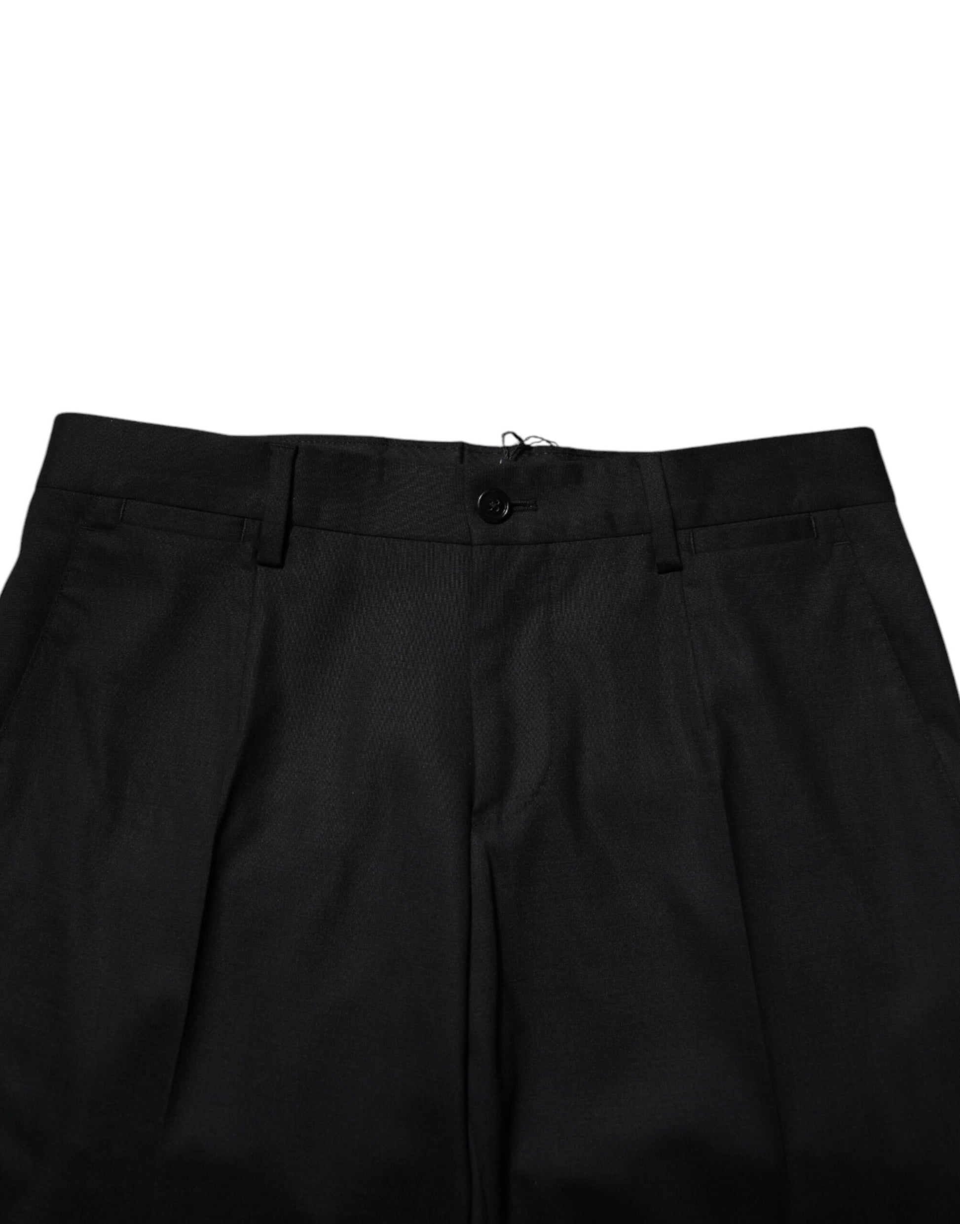 Pantalon de costume de cérémonie Dolce & Gabbana en laine noire
