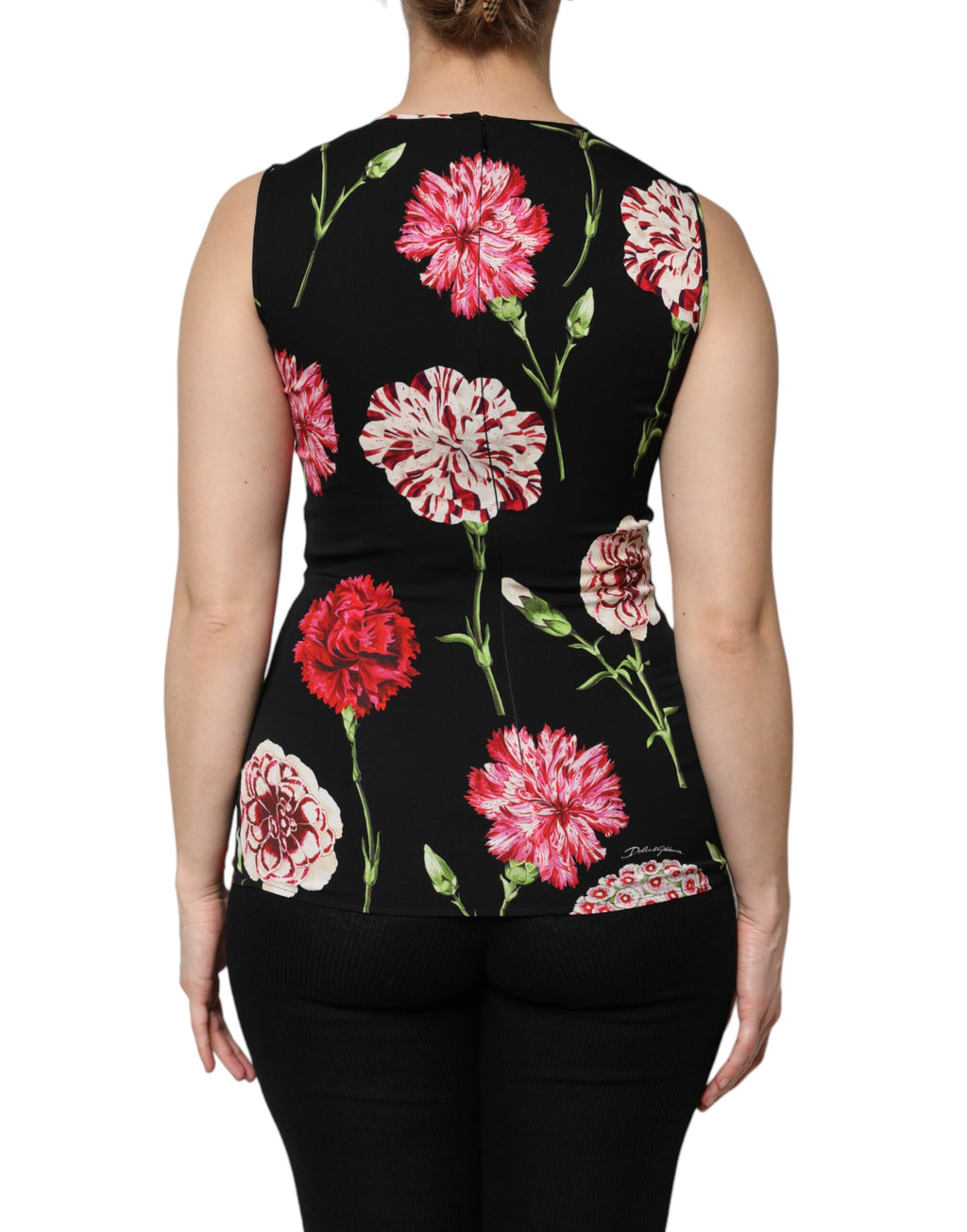 Dolce & Gabbana Black Sleeveless T-Shirt for Women side view