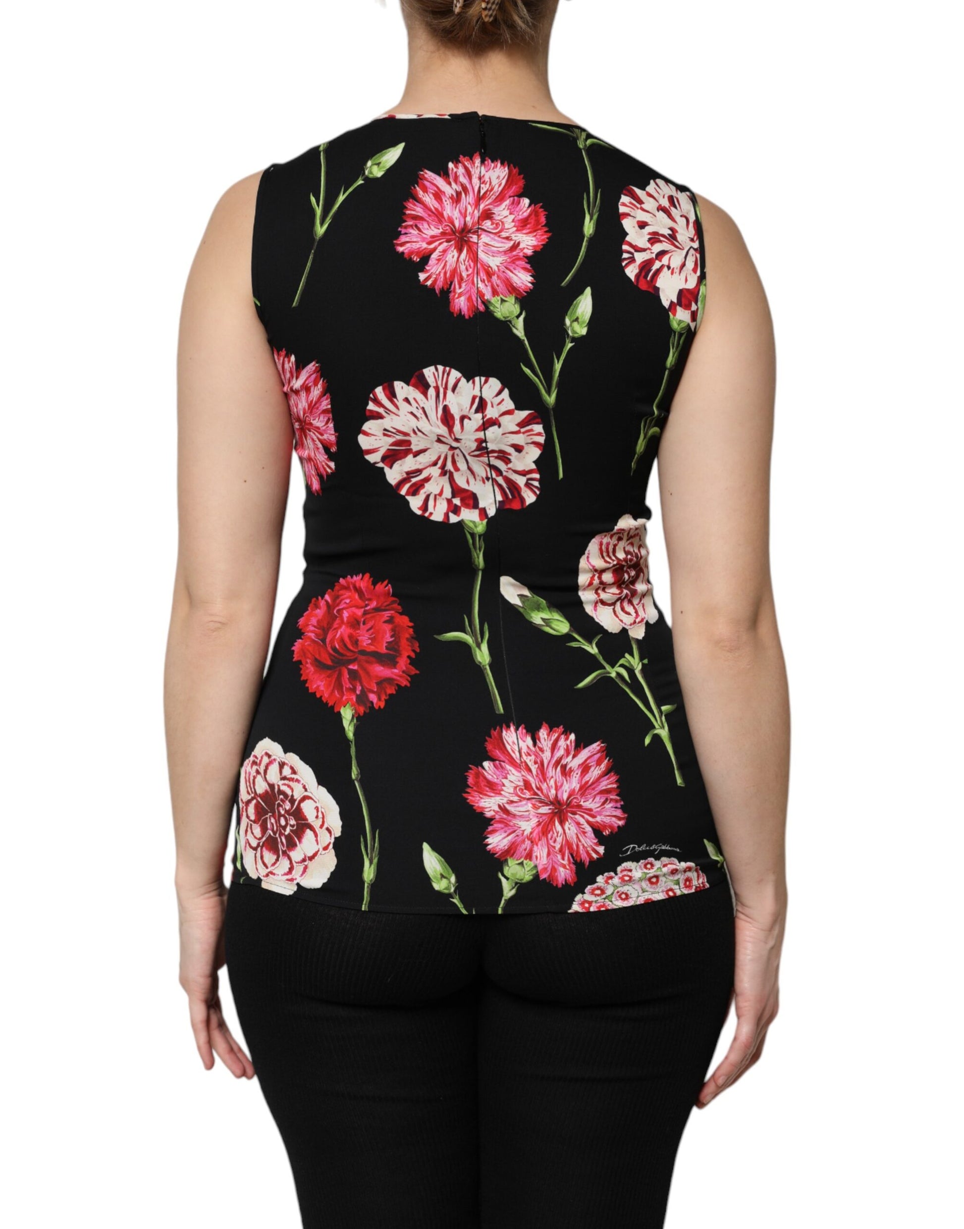 Dolce & Gabbana Black Sleeveless T-Shirt for Women side view