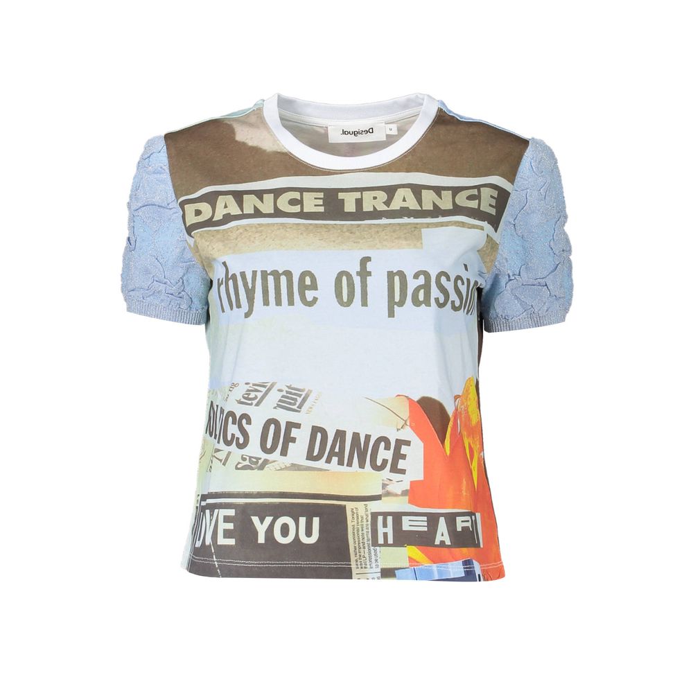 T-shirt en coton Azzurro pour femme Desigual
