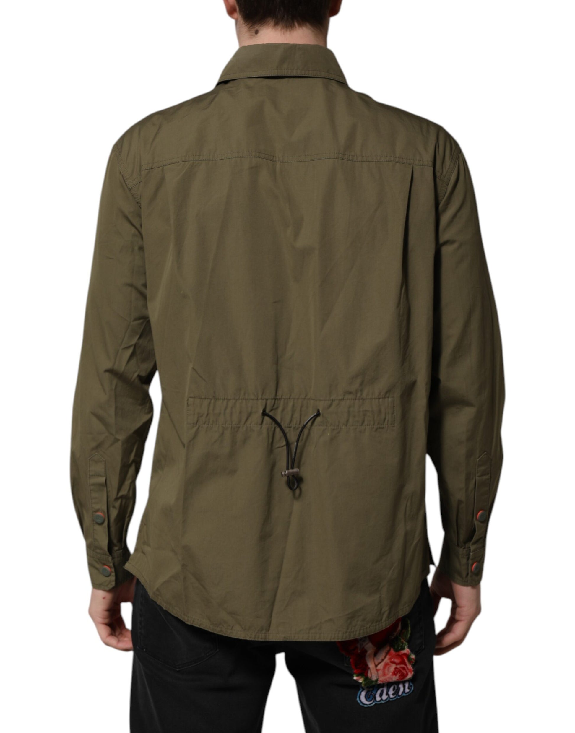 Dolce & Gabbana Green Long Sleeve T-Shirt for Men side view