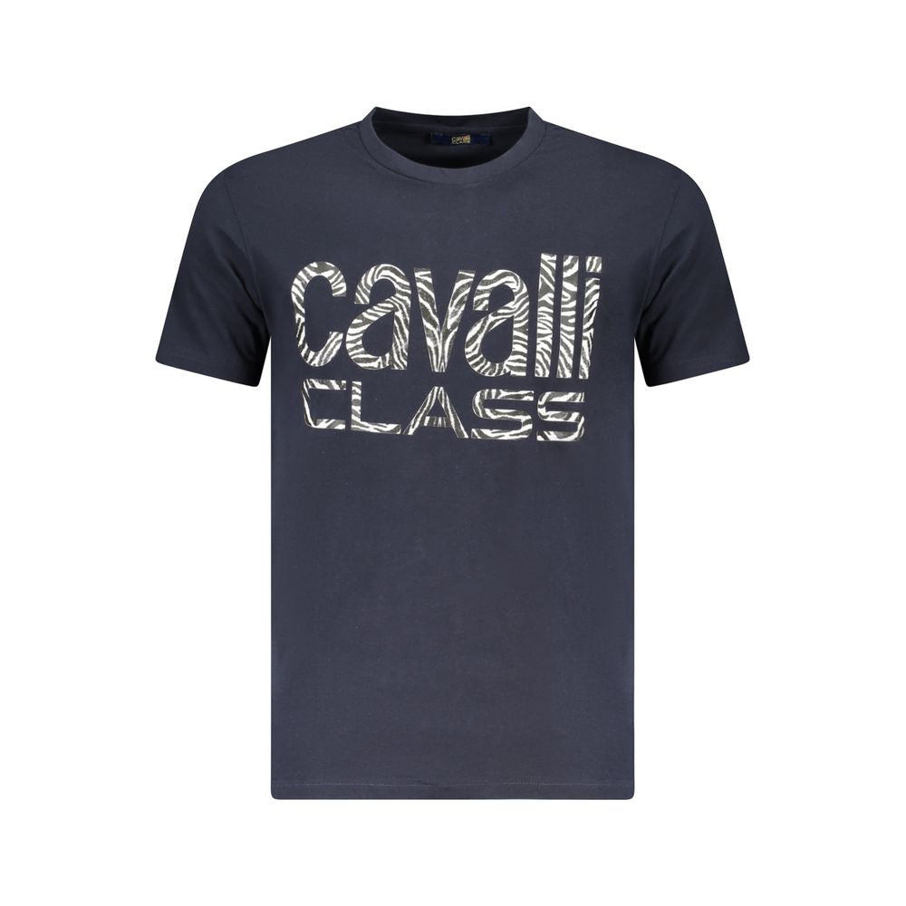 T-shirt homme Cavalli Class en coton bleu