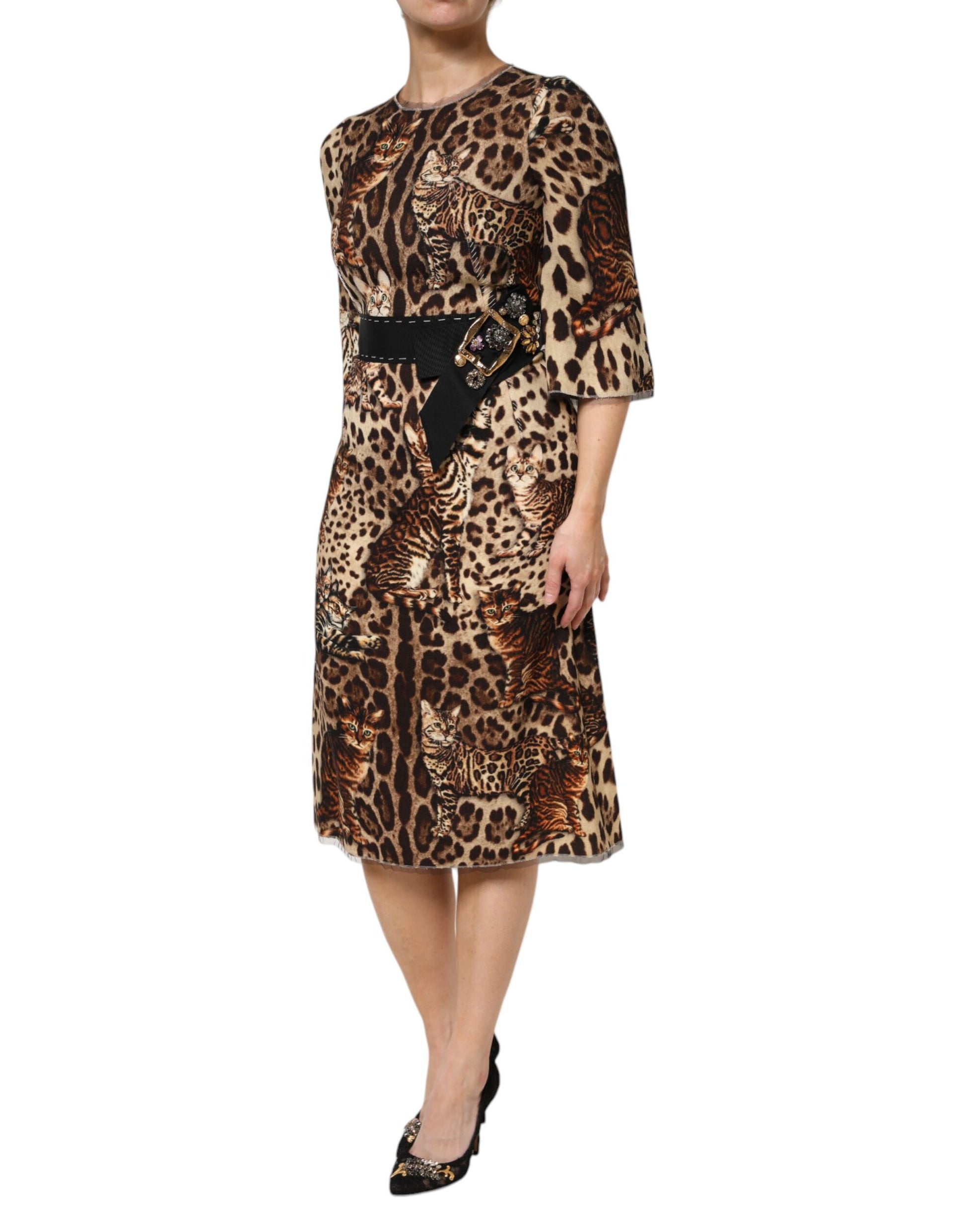 Dolce & Gabbana Brown Midi Dress for Women detail view
