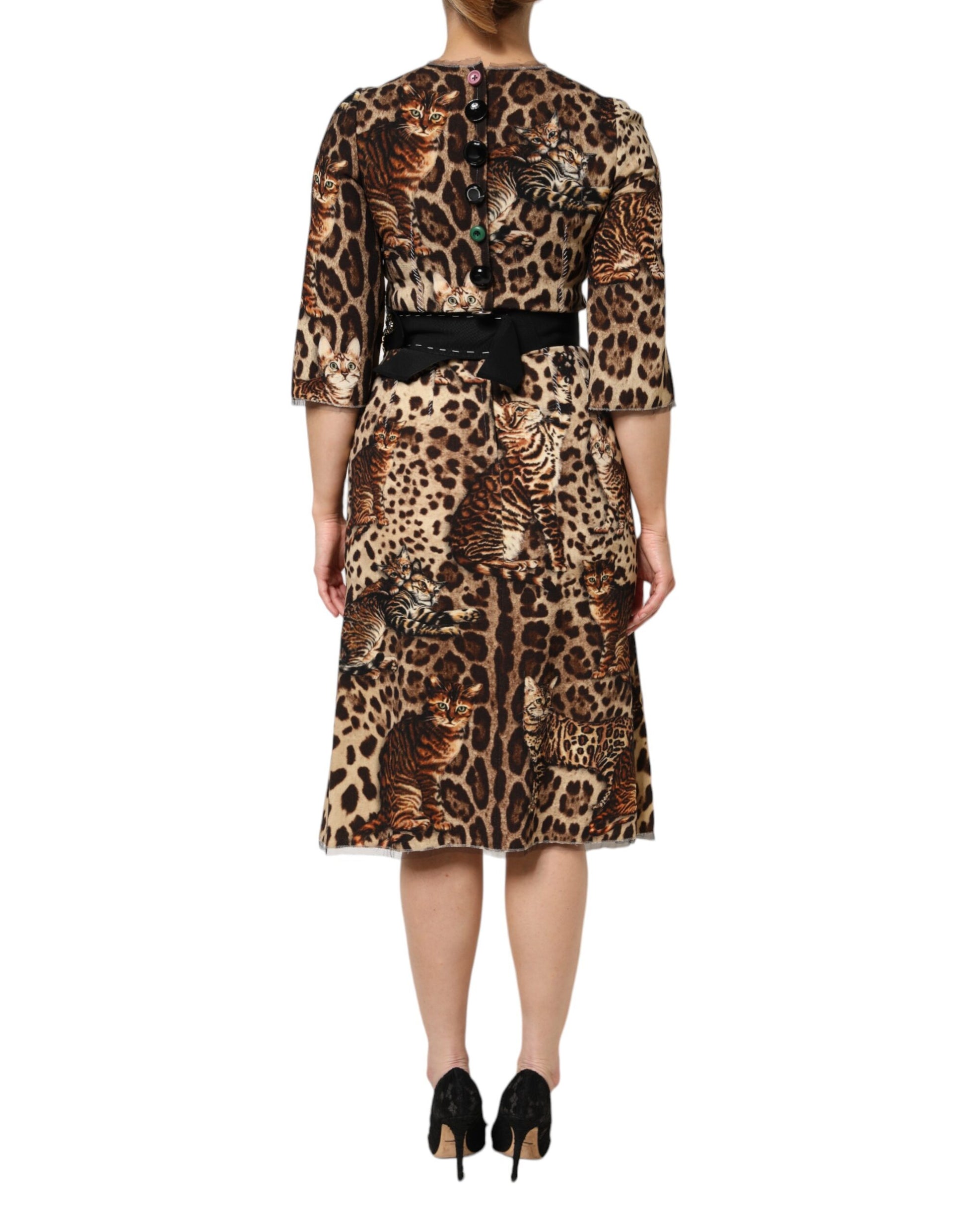 Dolce & Gabbana Brown Midi Dress for Women side view