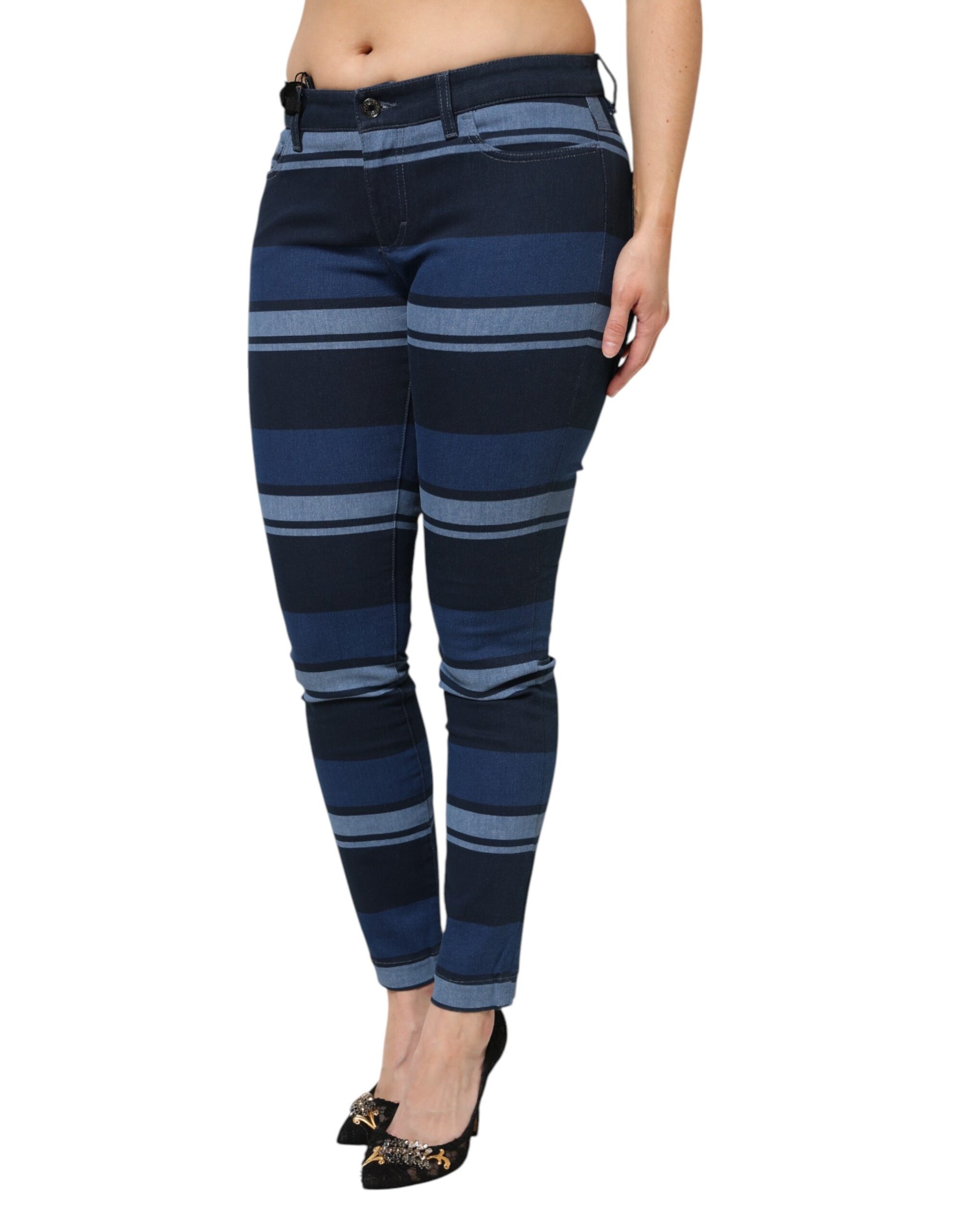 Dolce & Gabbana Blue Skinny Jeans for Women detail view
