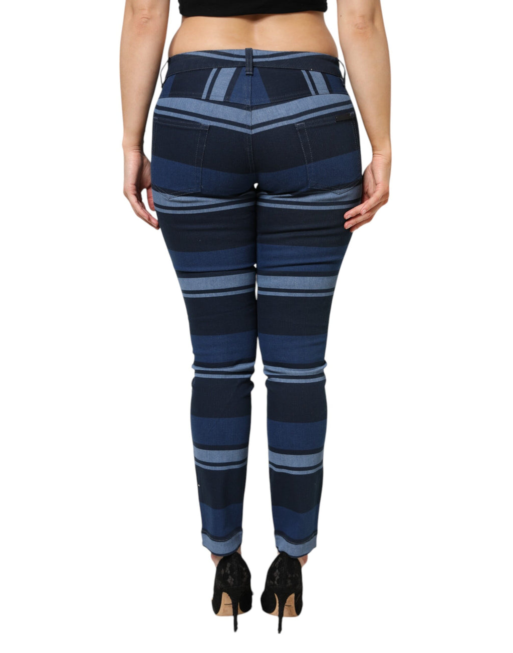 Dolce & Gabbana Blue Skinny Jeans for Women side view