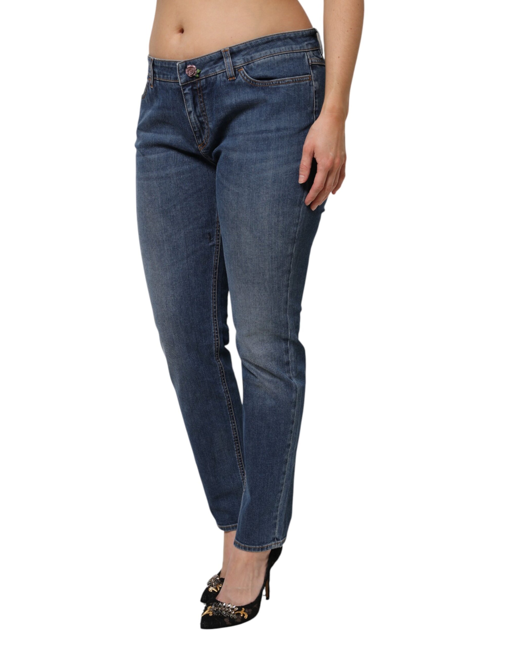 Dolce & Gabbana Blue Skinny Jeans for Women detail view