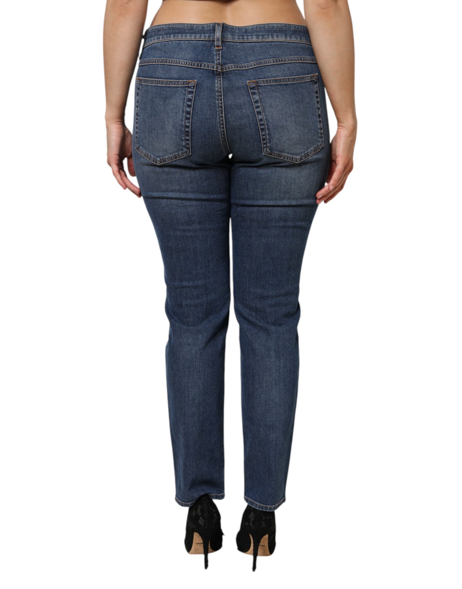 Dolce & Gabbana Blue Skinny Jeans for Women side view