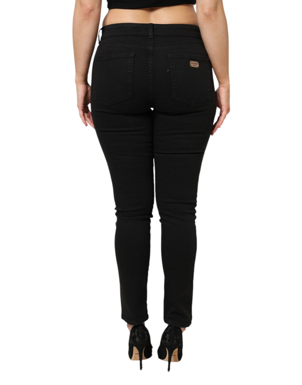 Dolce & Gabbana Black Skinny Jeans for Women side view