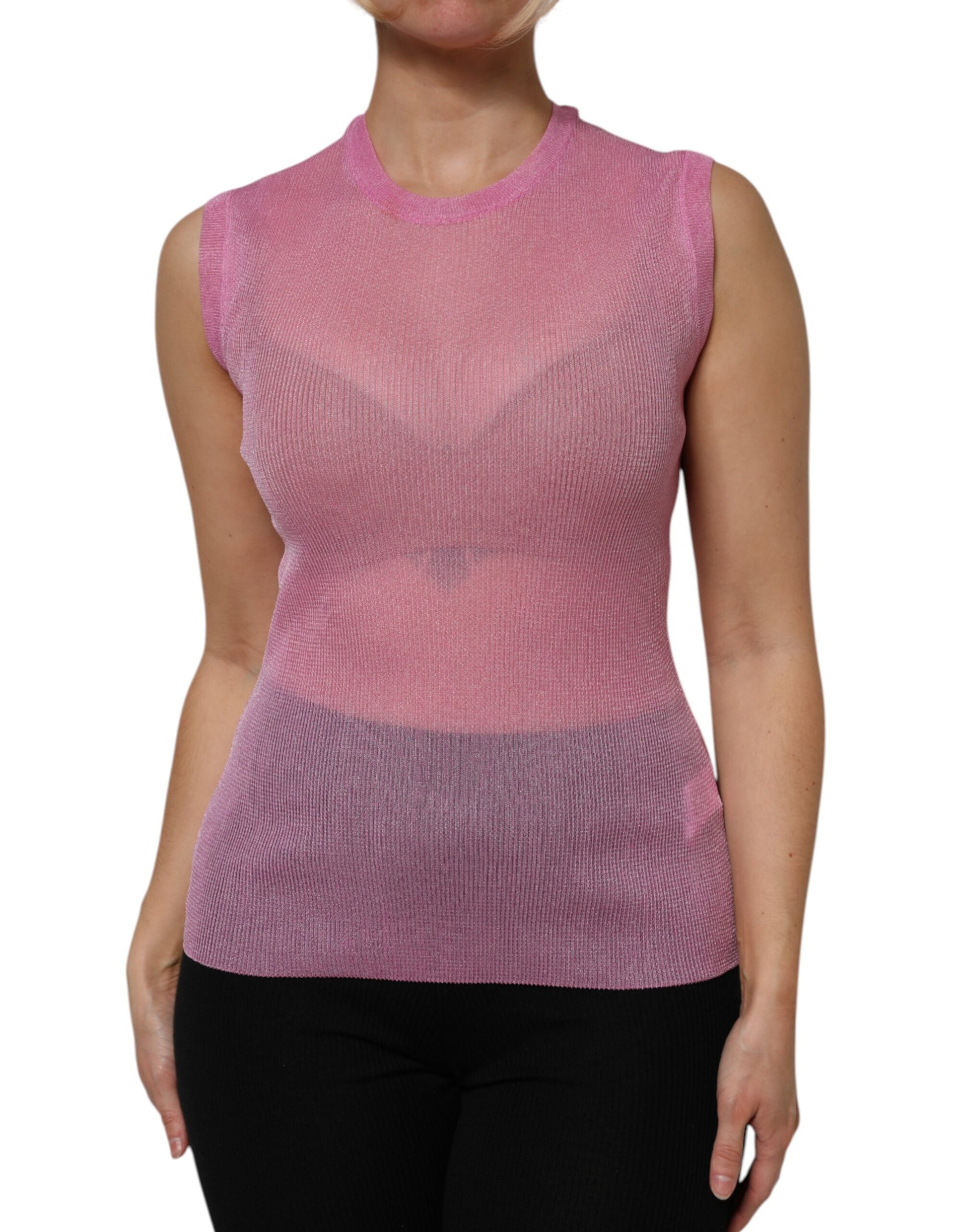 Dolce & Gabbana Pink Sleeveless T-Shirt for Women alternate view