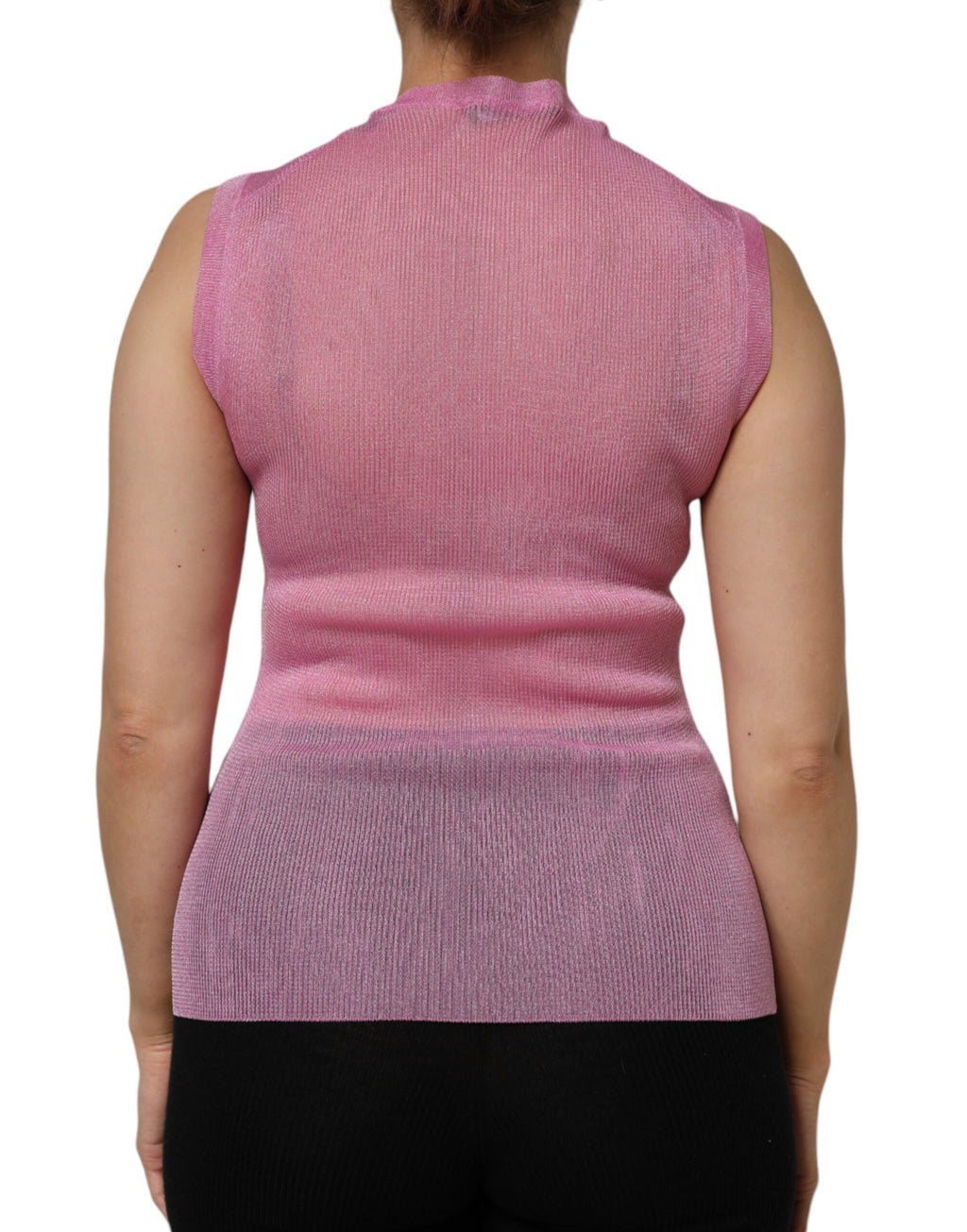 Dolce & Gabbana Pink Sleeveless T-Shirt for Women side view