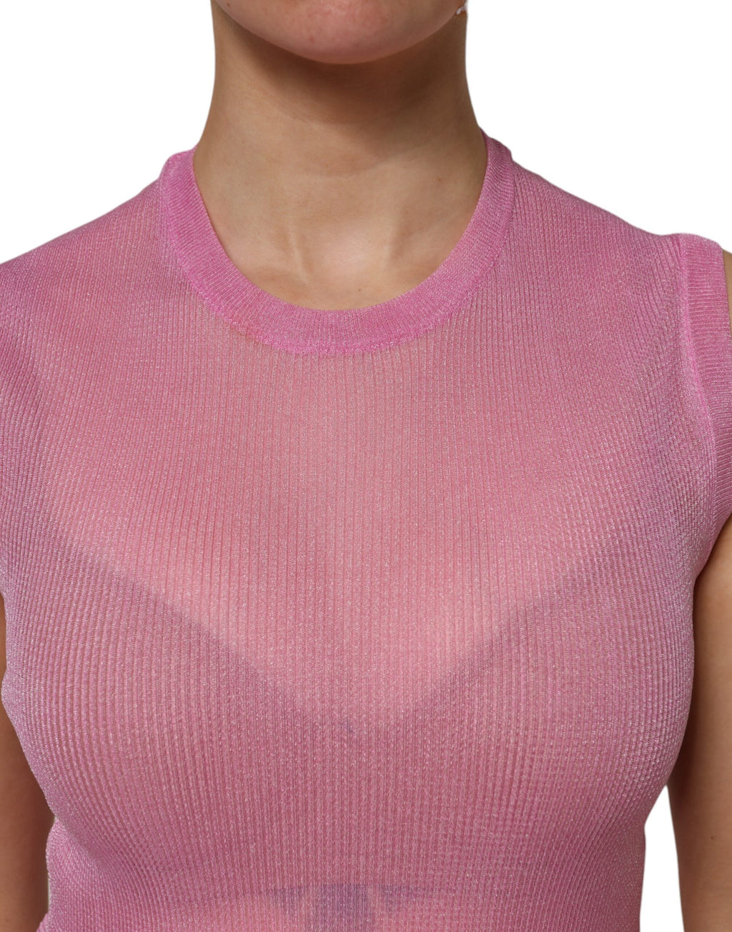 Dolce & Gabbana Pink Sleeveless T-Shirt for Women additional view